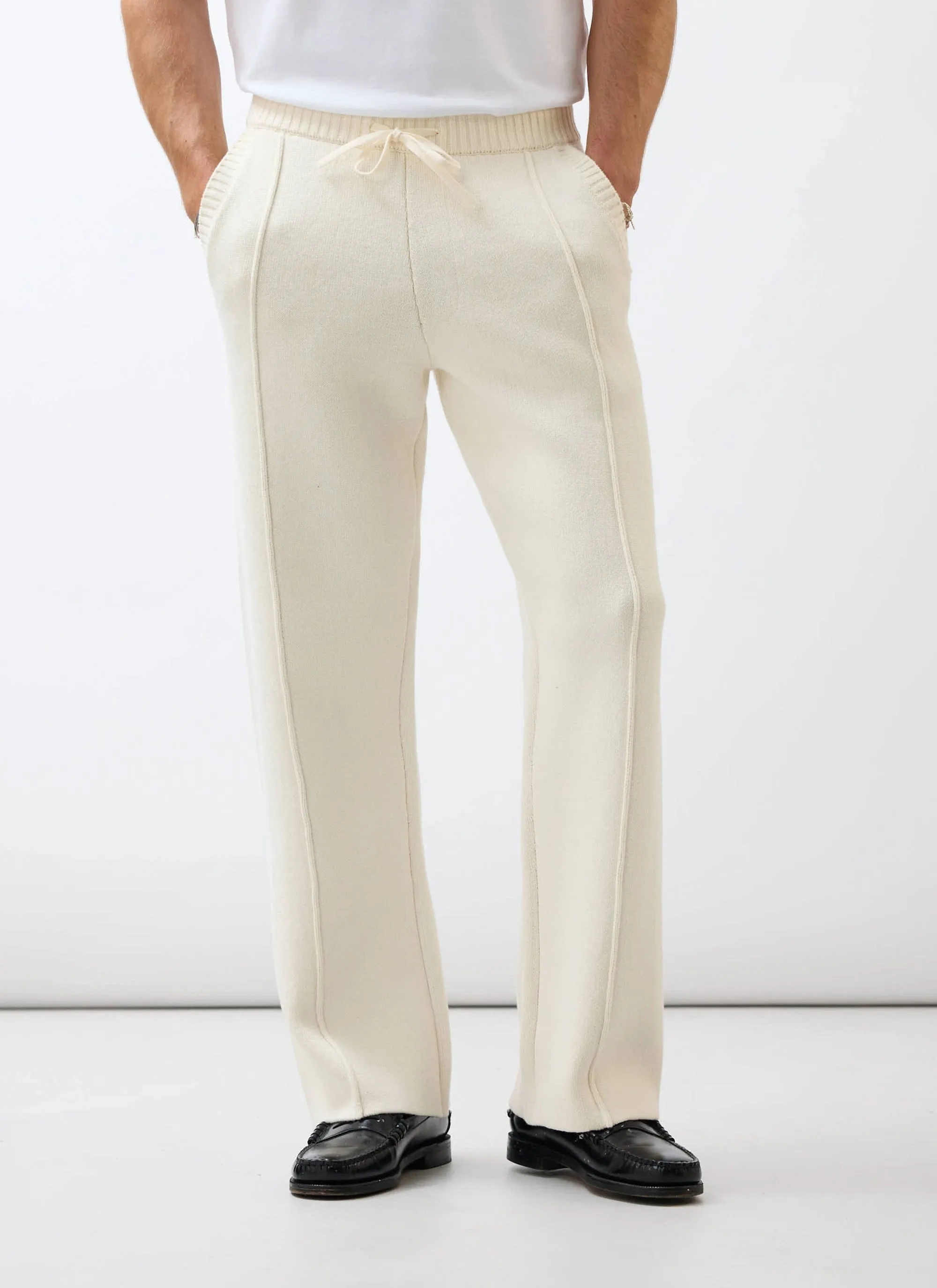 Chronicle Knitted Straight Leg Trackpant | Cotton | Ecru sold by Percival product image thumbnail 4