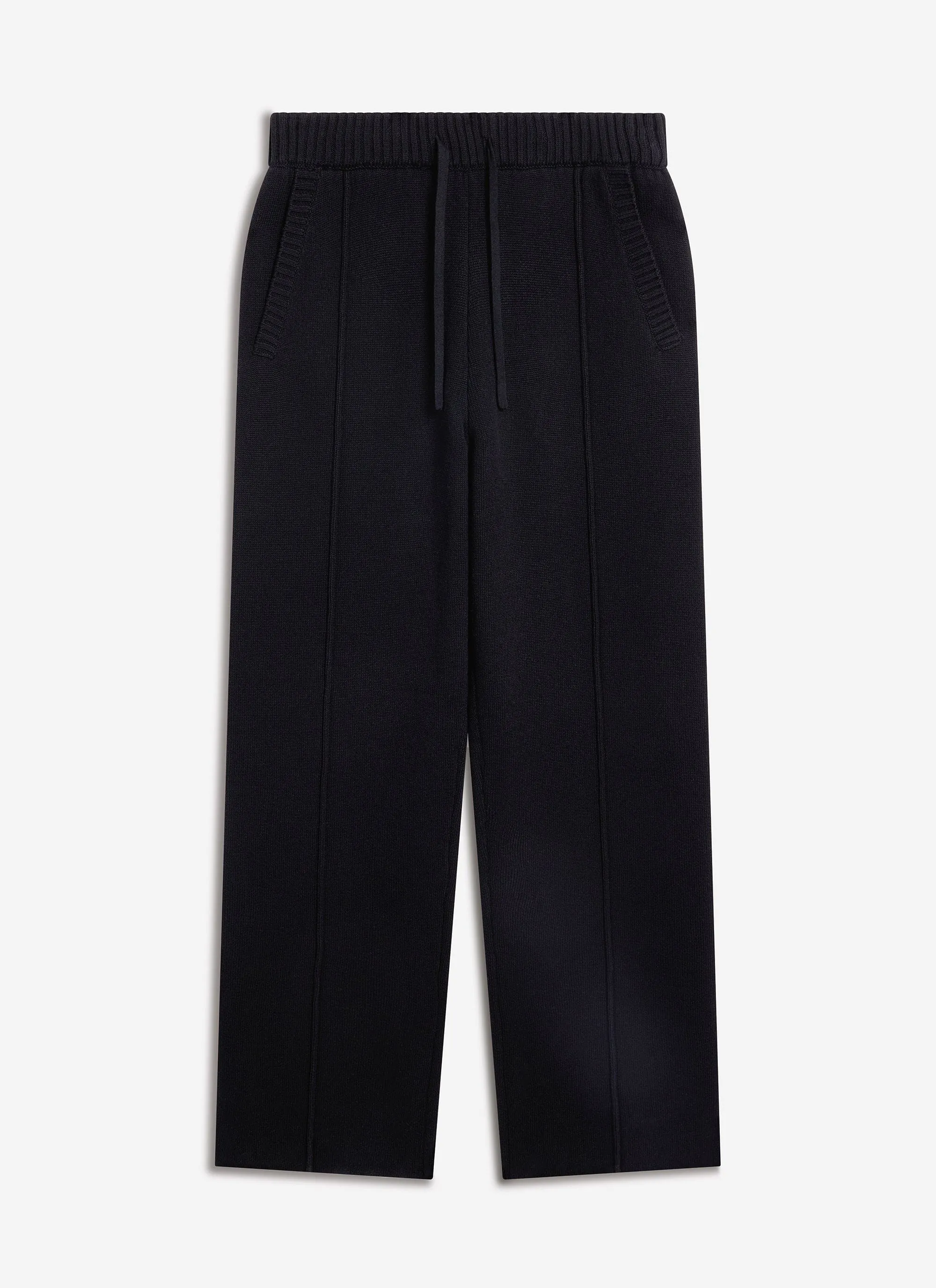 Chronicle Knitted Straight Leg Trackpant | Cotton | Black sold by Percival