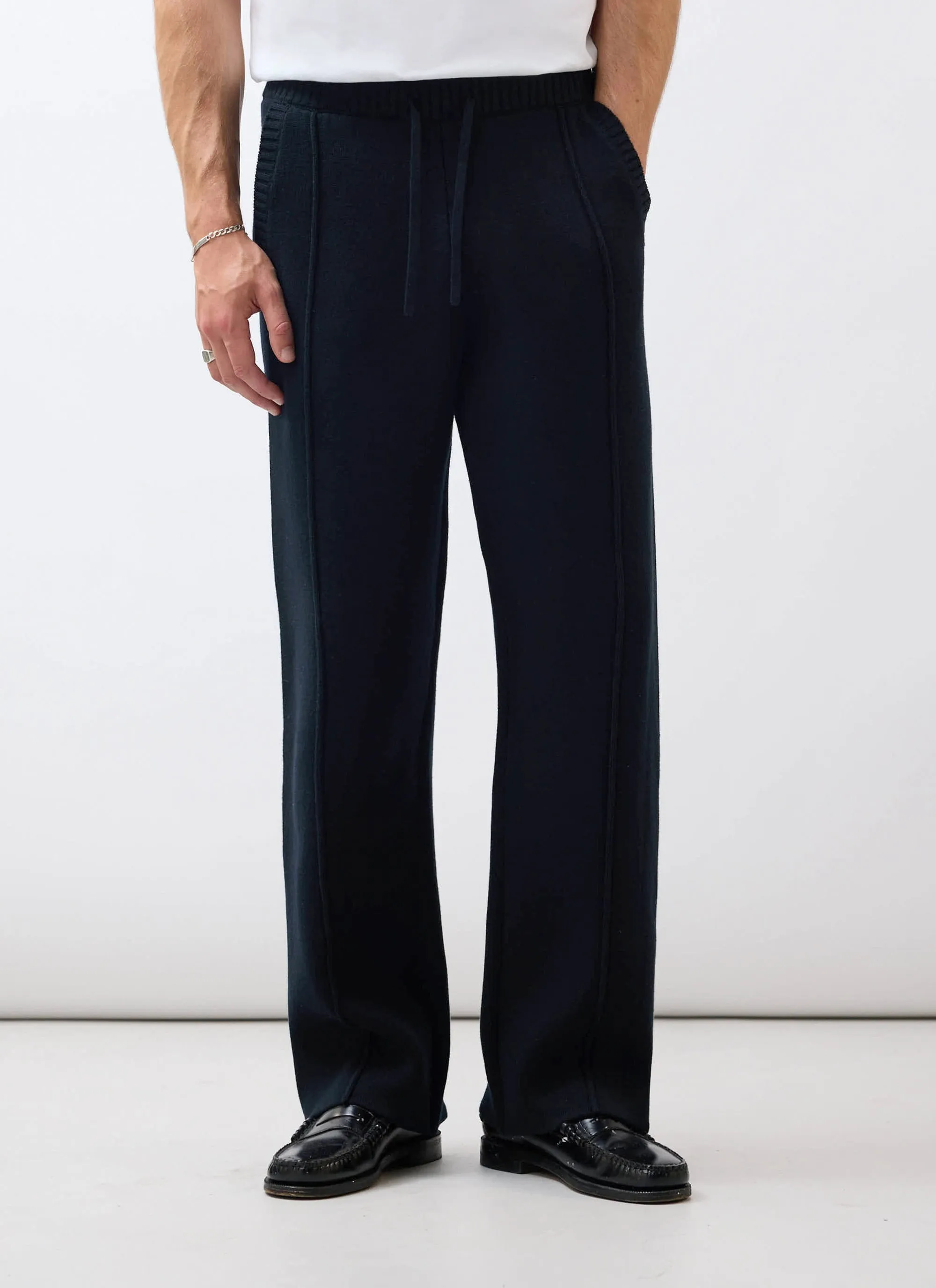 Chronicle Knitted Straight Leg Trackpant | Cotton | Black sold by Percival product image thumbnail 4