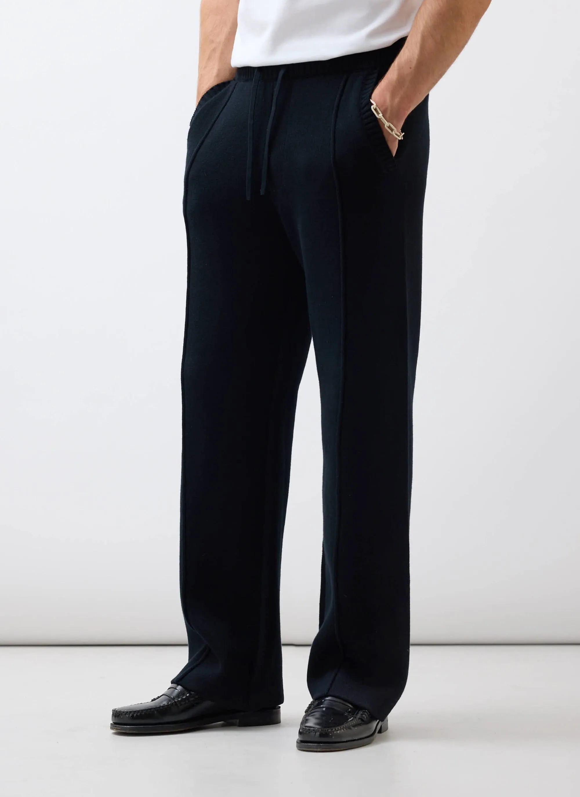 Chronicle Knitted Straight Leg Trackpant | Cotton | Black sold by Percival product image thumbnail 3