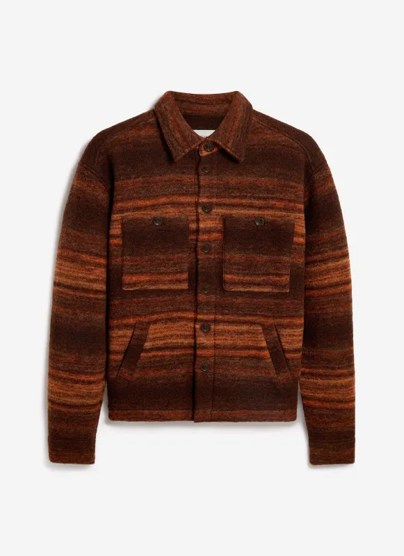 Mississippi Jacquard Overshirt | Boiled Wool | Multi sold by Percival