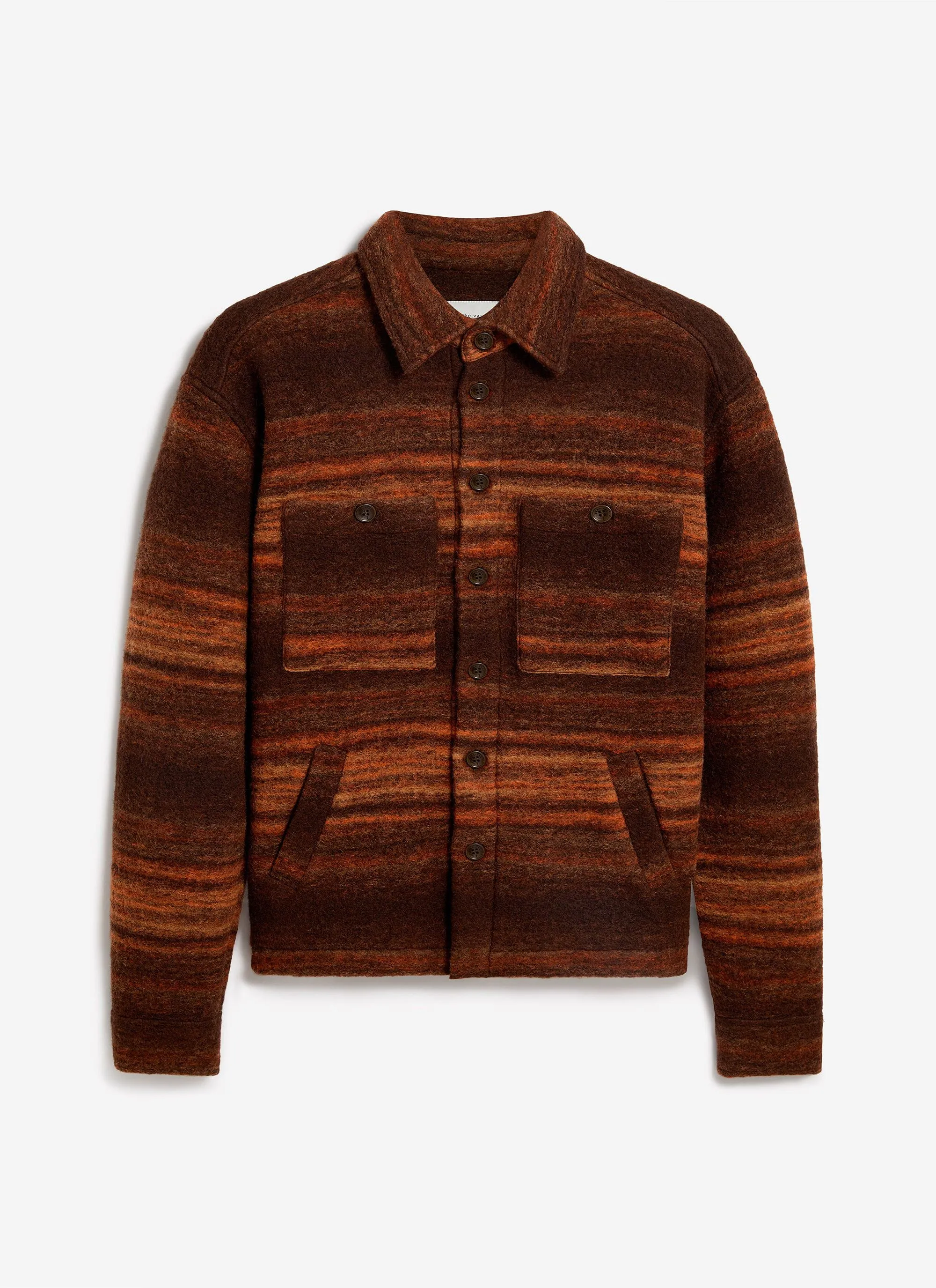 Mississippi Jacquard Overshirt | Boiled Wool | Multi sold by Percival