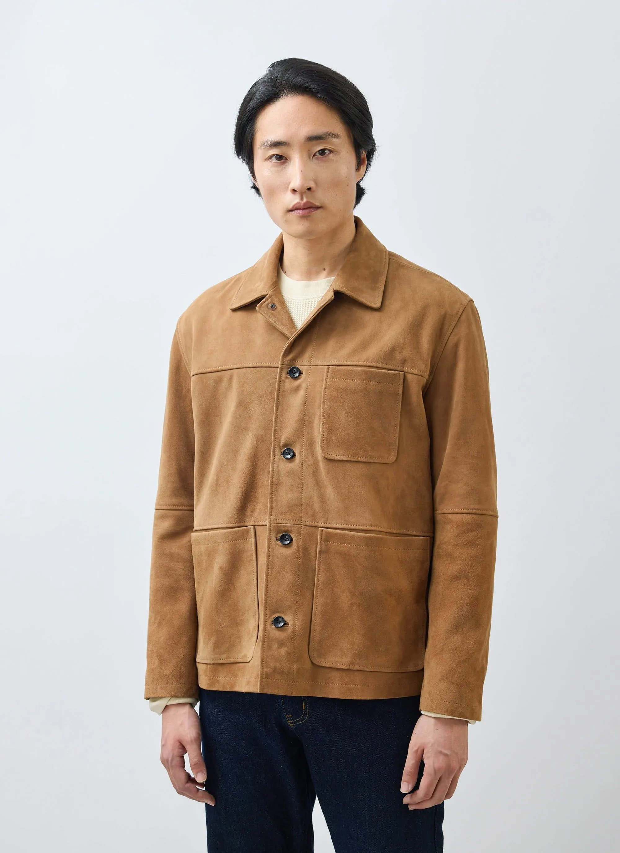 Afterward Suede Chore Jacket | Tan sold by Percival product image thumbnail 3