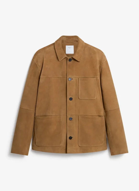 Afterward Suede Chore Jacket | Tan sold by Percival