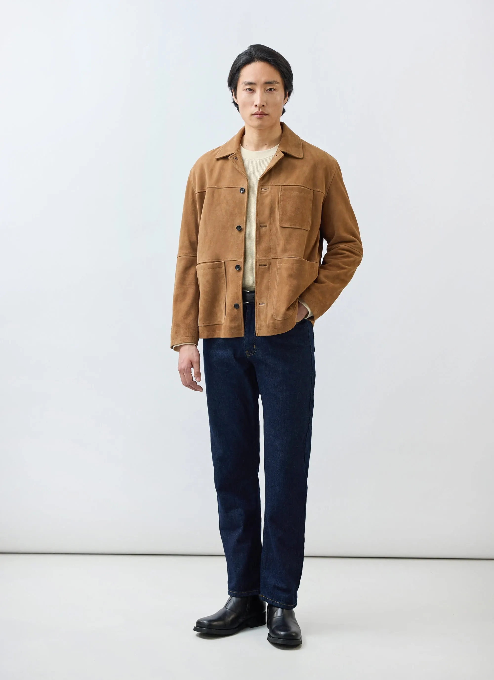Afterward Suede Chore Jacket | Tan sold by Percival product image thumbnail 2