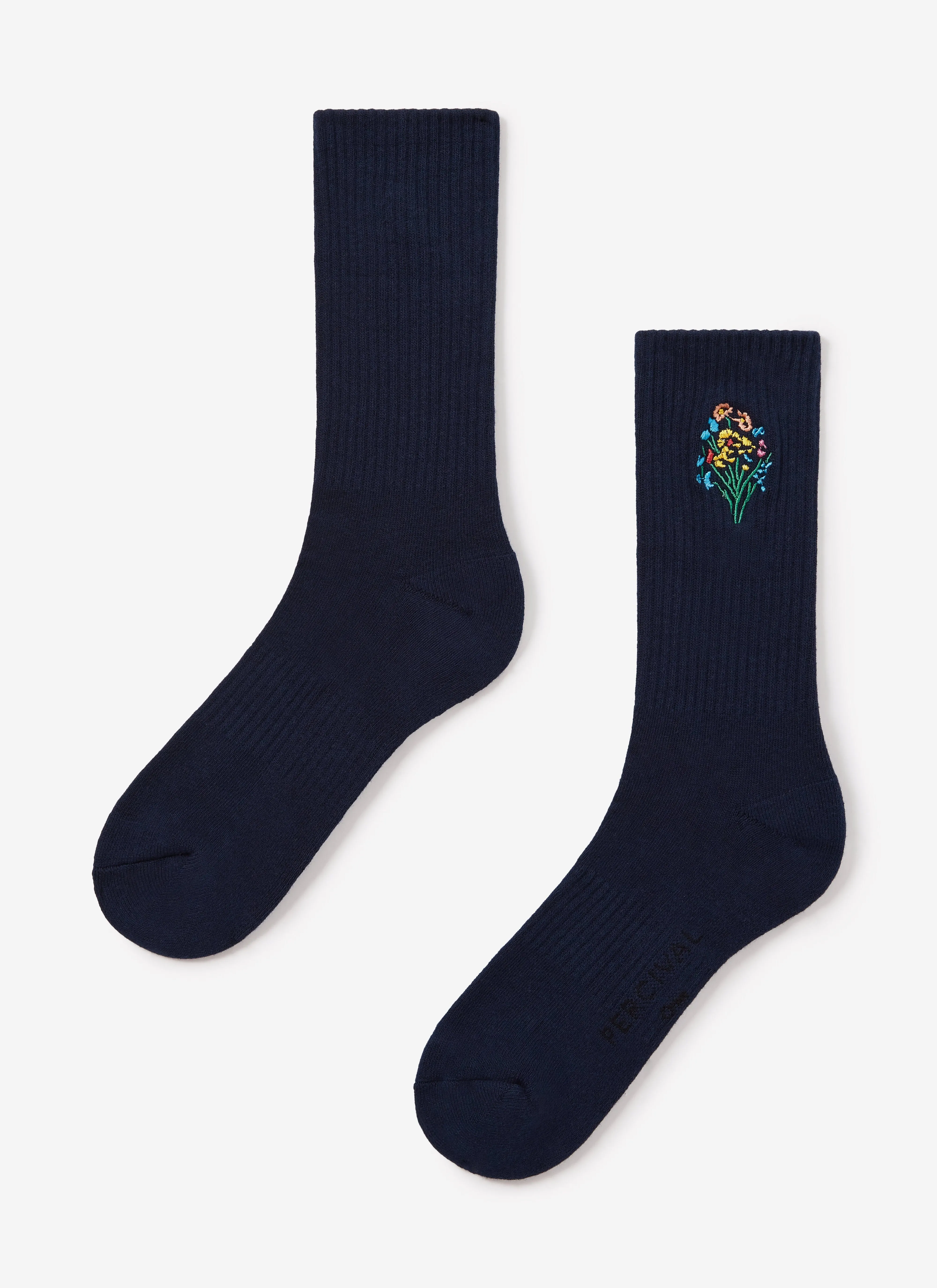 Wax Bouquet Embroidered Socks | Navy sold by Percival product image thumbnail 2