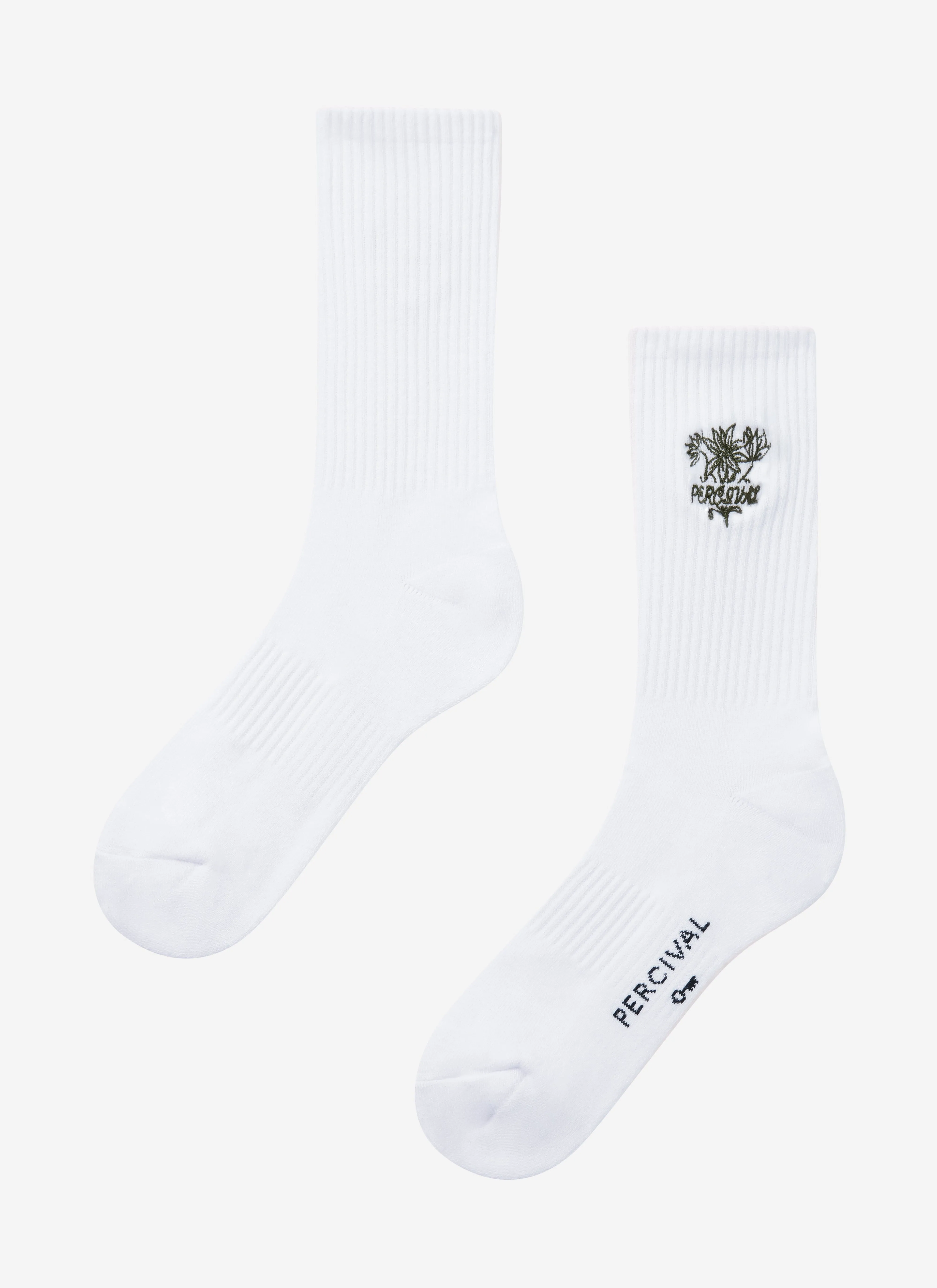Floral Embroidered Socks | White sold by Percival product image thumbnail 2