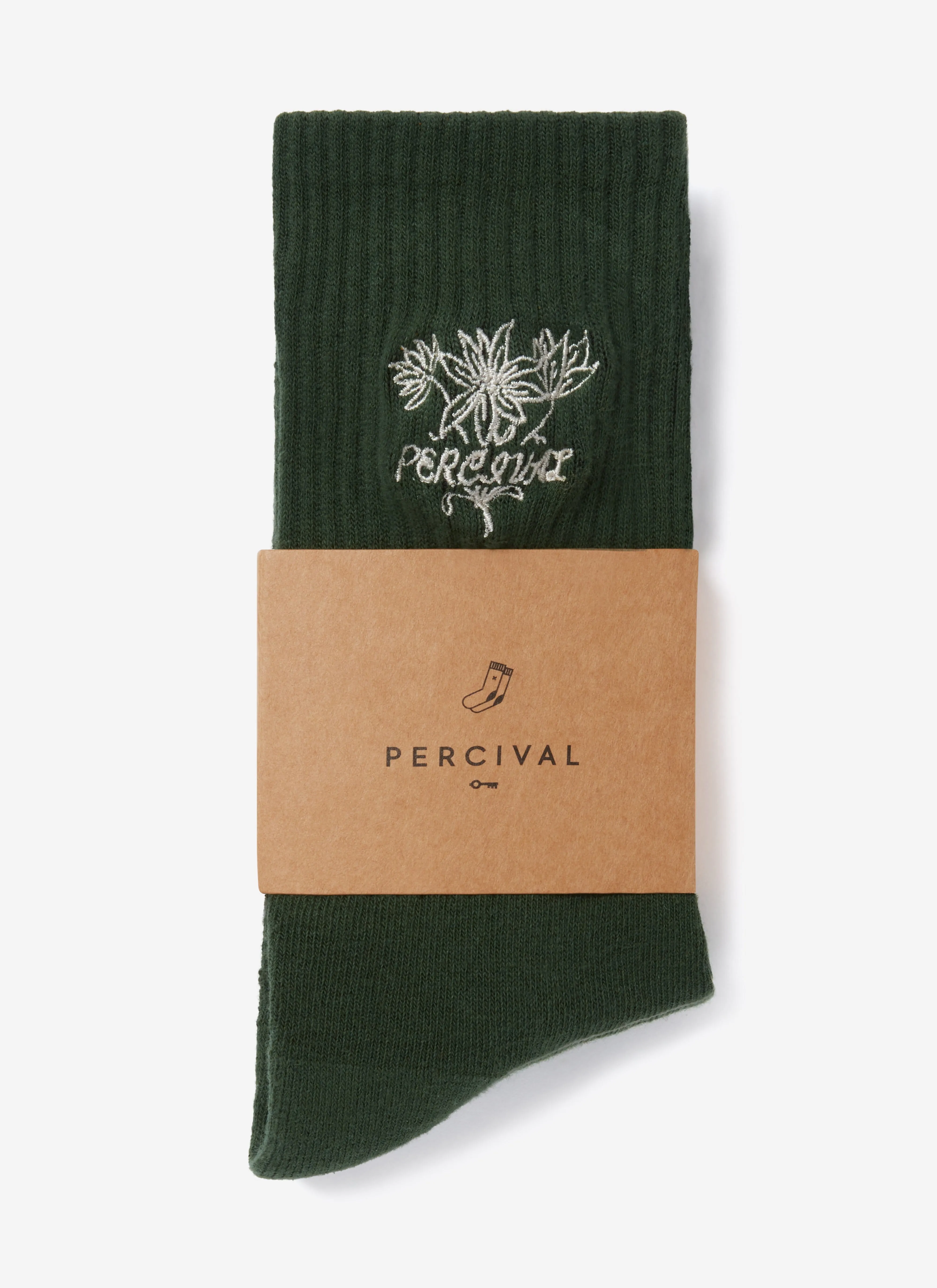 Floral Embroidered Socks | Forest sold by Percival