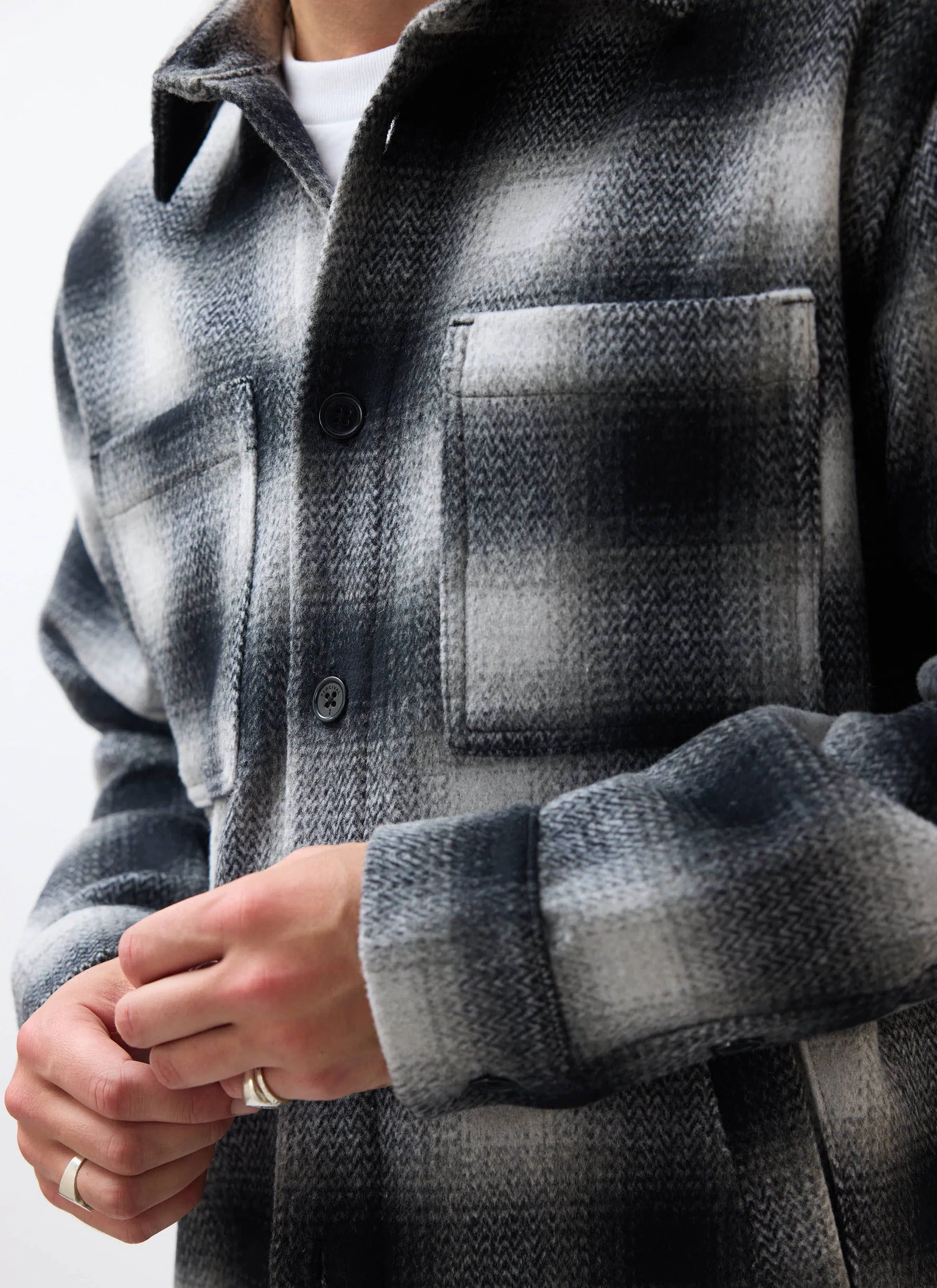 Check Overshirt | Grey sold by Percival product image thumbnail 4