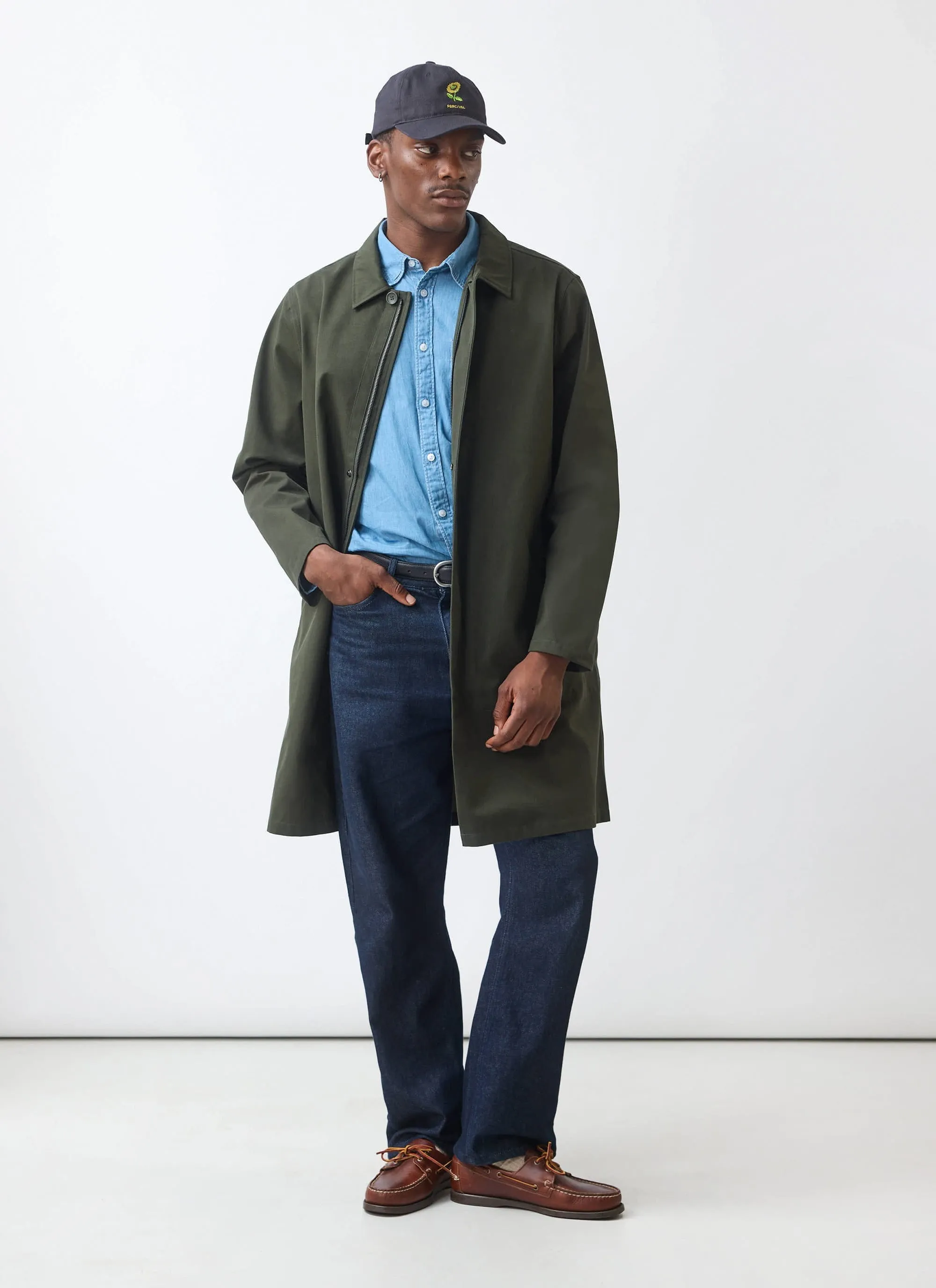 Greyson Long Trench Coat | Waterproof | Forest with Olive sold by Percival product image thumbnail 3