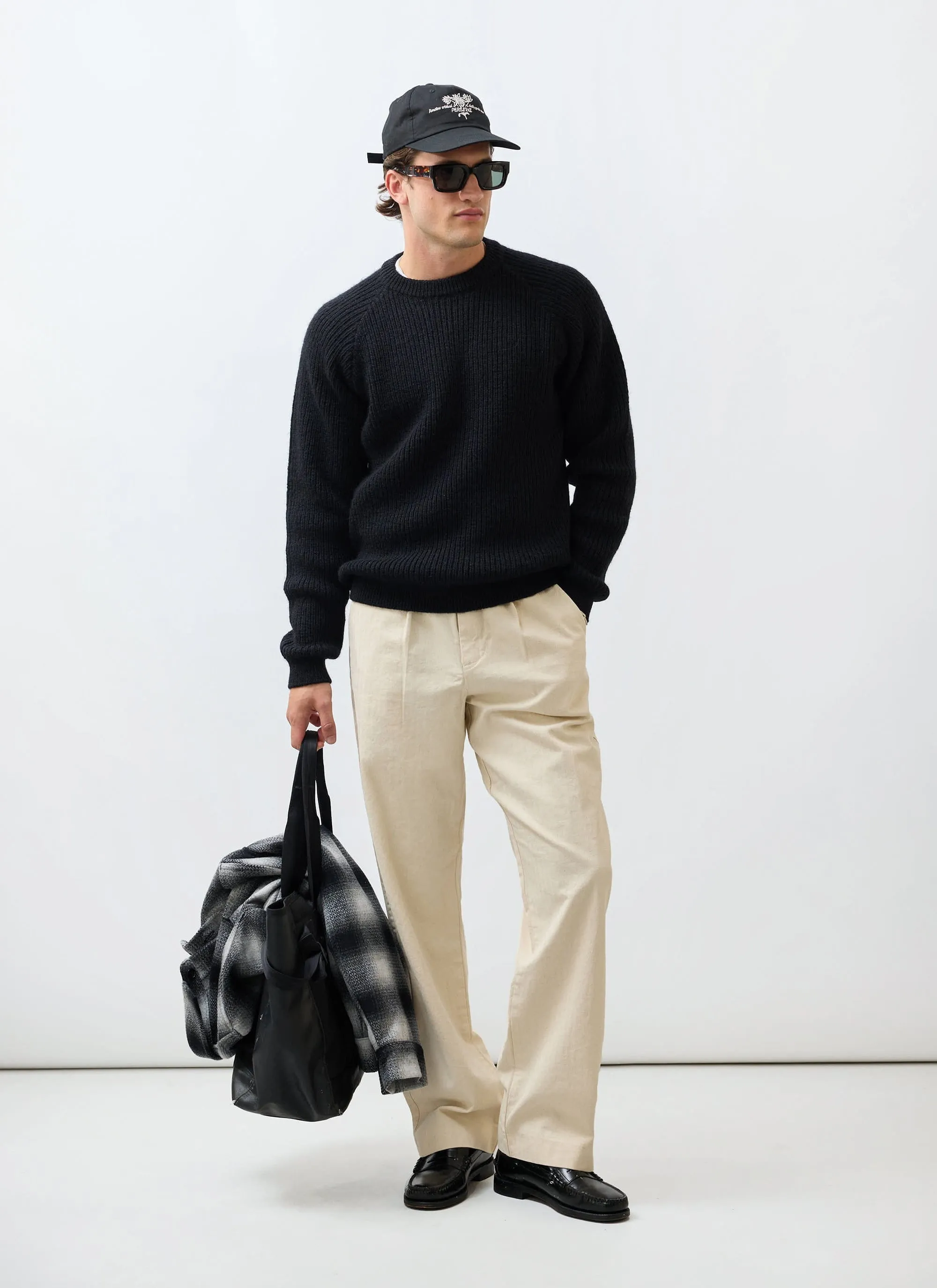 Fisherman Raglan Jumper | Wool | Black sold by Percival product image thumbnail 2