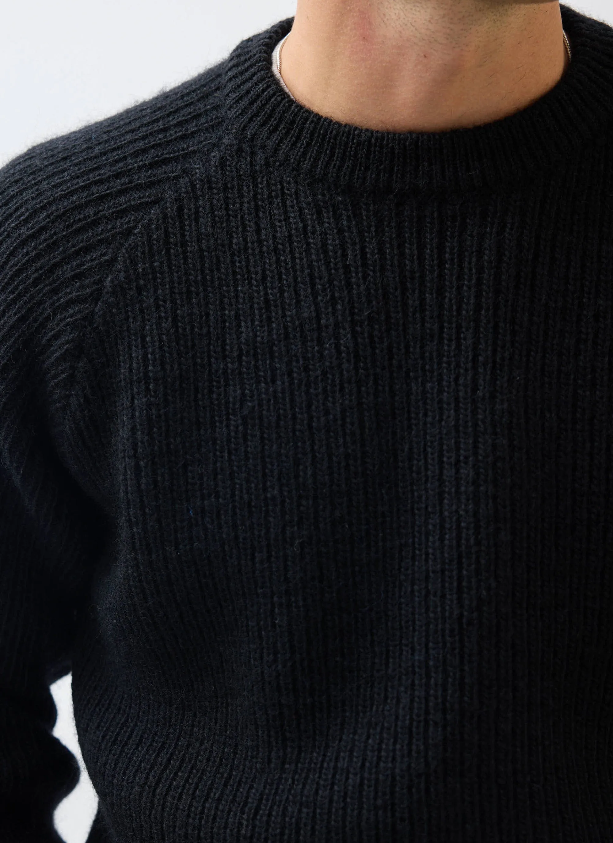 Fisherman Raglan Jumper | Wool | Black sold by Percival product image thumbnail 4