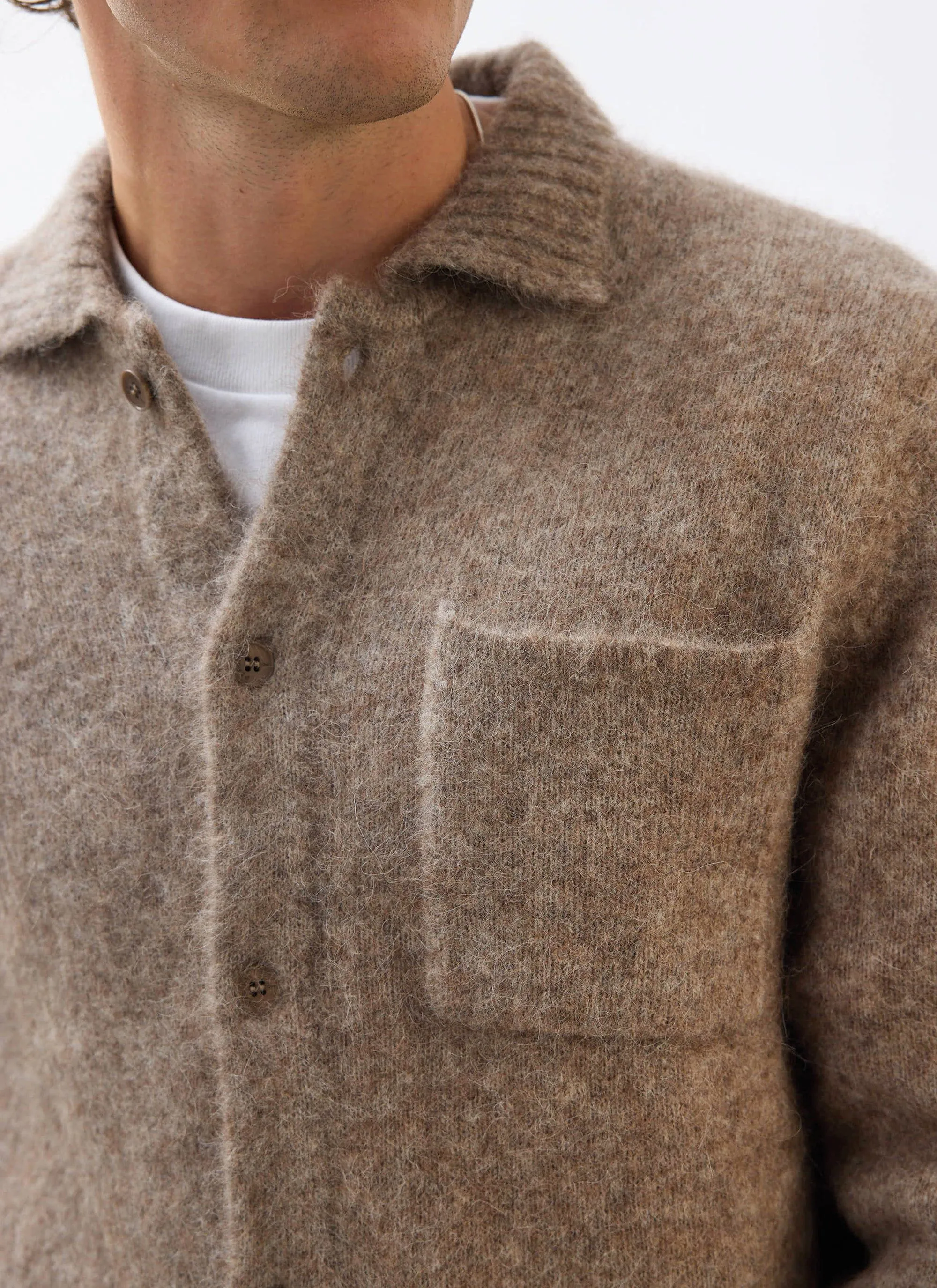 Novel Collared Cardigan | Wool | Oak sold by Percival product image thumbnail 4