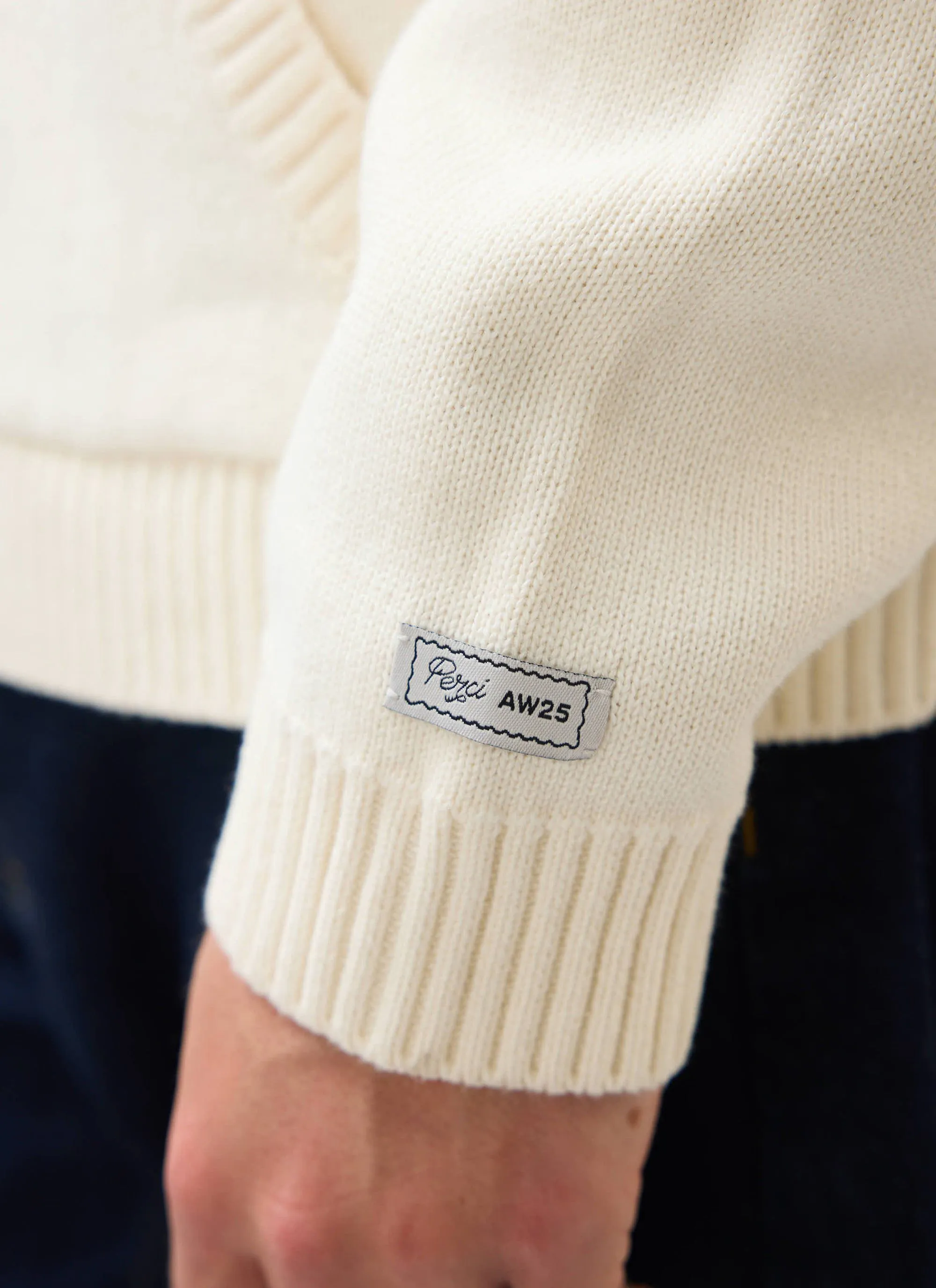 Chronicle Knitted Hoodie | Cotton | Ecru sold by Percival product image thumbnail 4