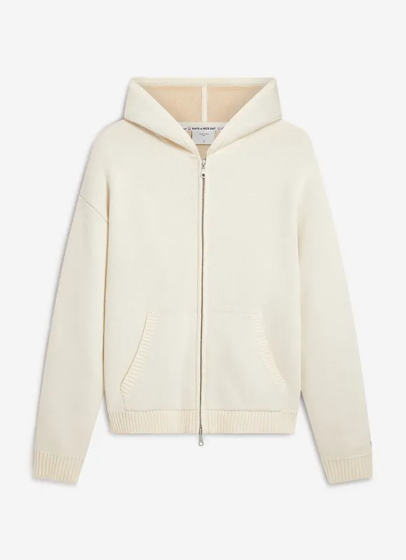 Chronicle Knitted Hoodie | Cotton | Ecru sold by Percival