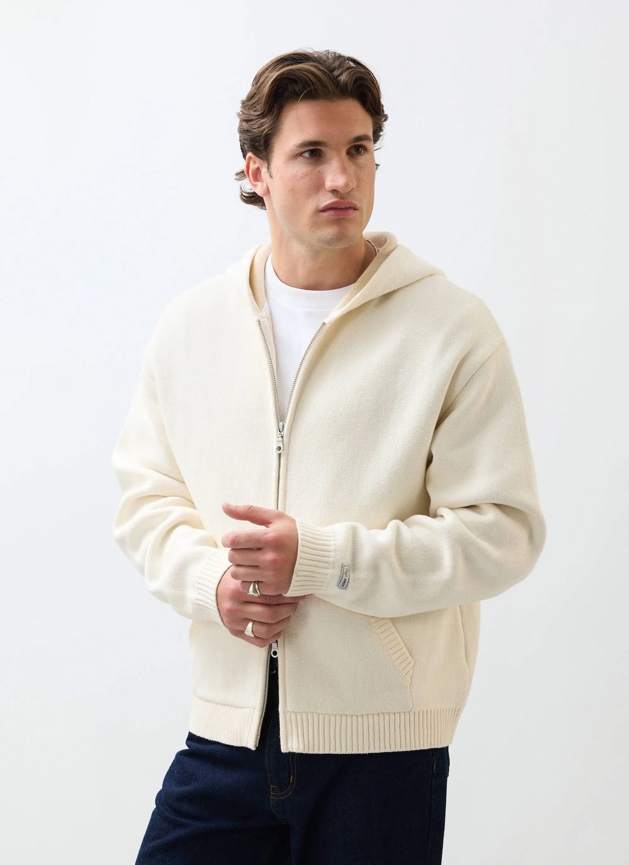 Chronicle Knitted Hoodie | Cotton | Ecru sold by Percival product image thumbnail 5