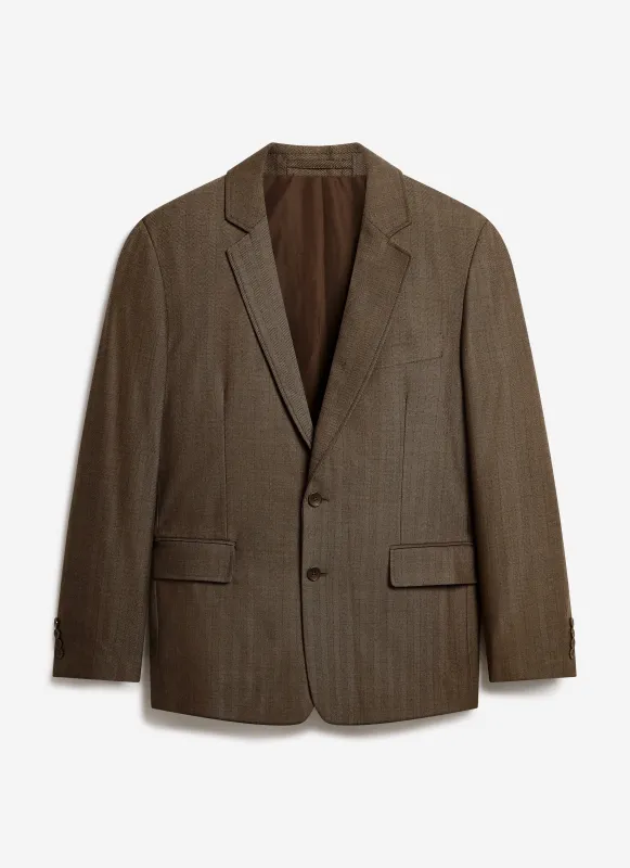 Grounds Tailored Blazer | Herringbone Wool | Oak sold by Percival
