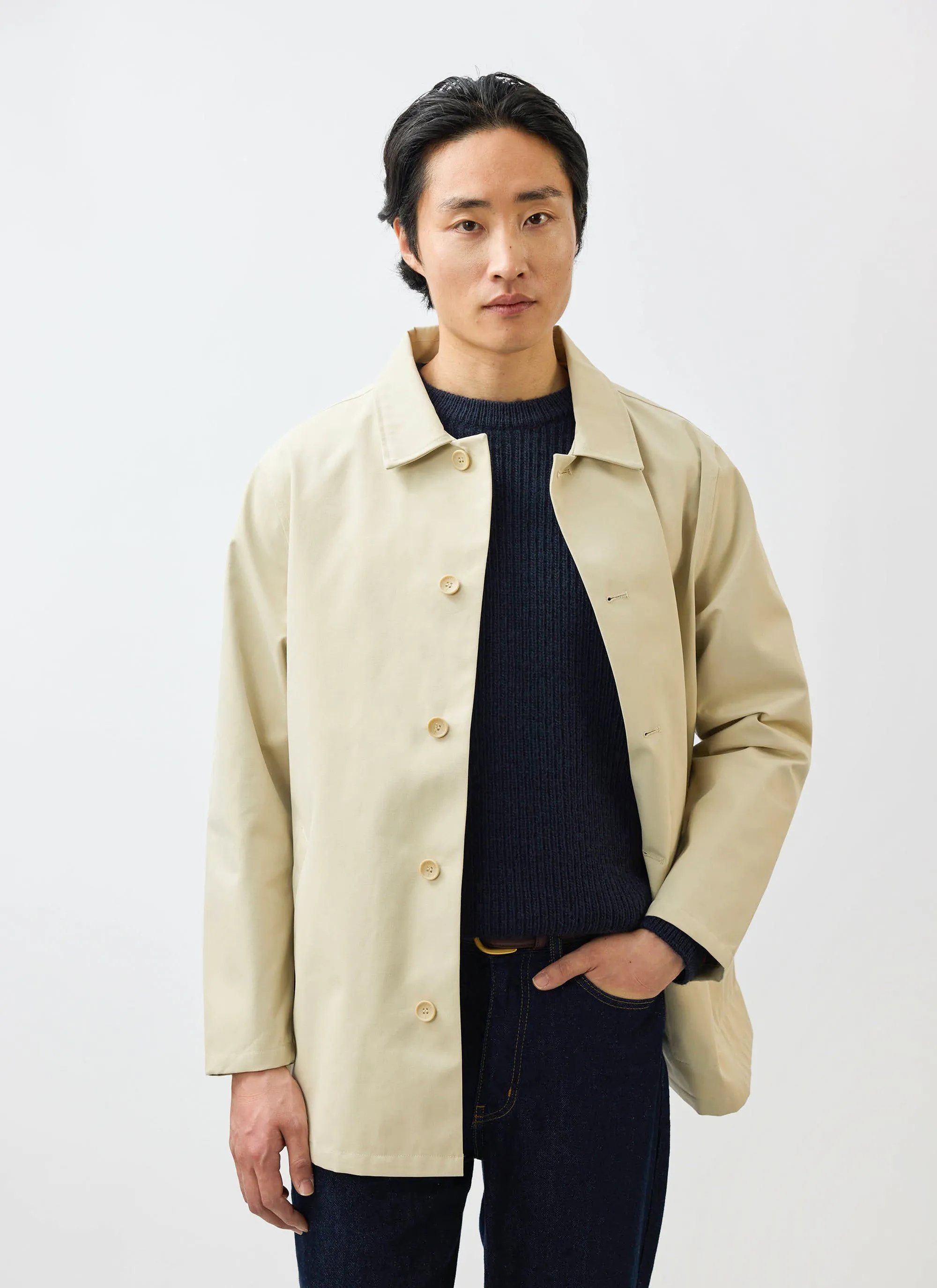 Men's Sherlock Short Trench Coat | Waterproof | Stone with Cinnamon sold by Percival product image thumbnail 3