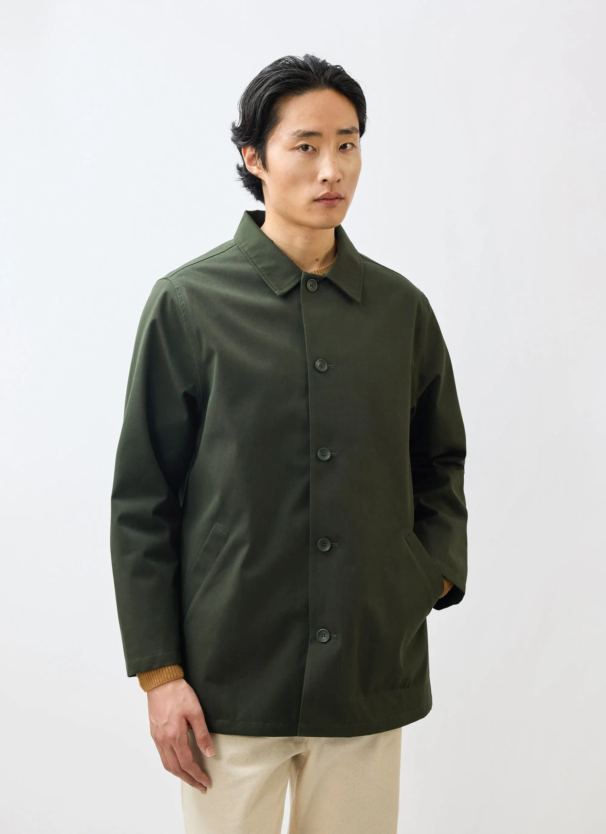 Sherlock Short Trench Coat | Waterproof | Forest with Check sold by Percival product image thumbnail 5