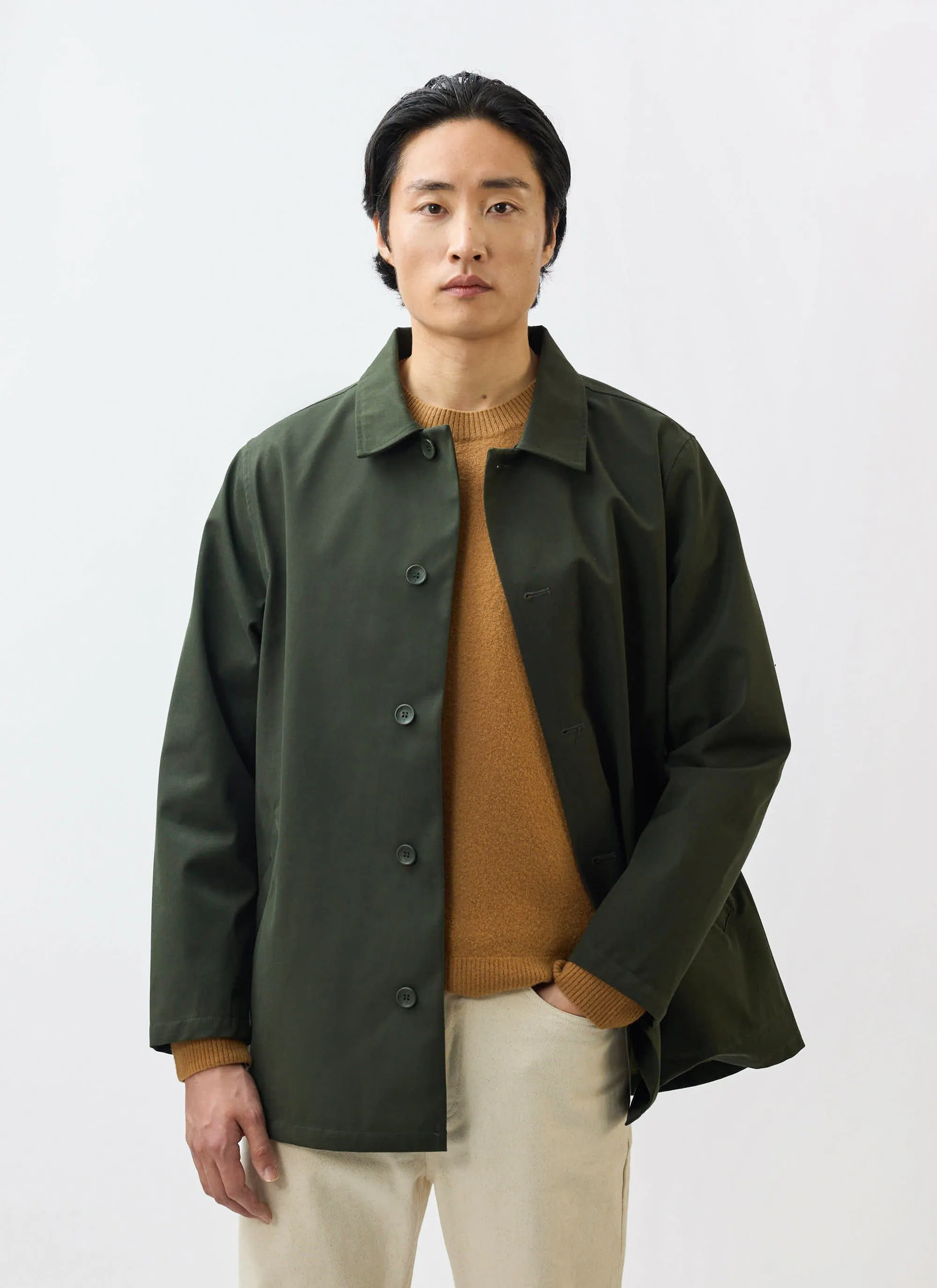 Sherlock Short Trench Coat | Waterproof | Forest with Check sold by Percival product image thumbnail 3