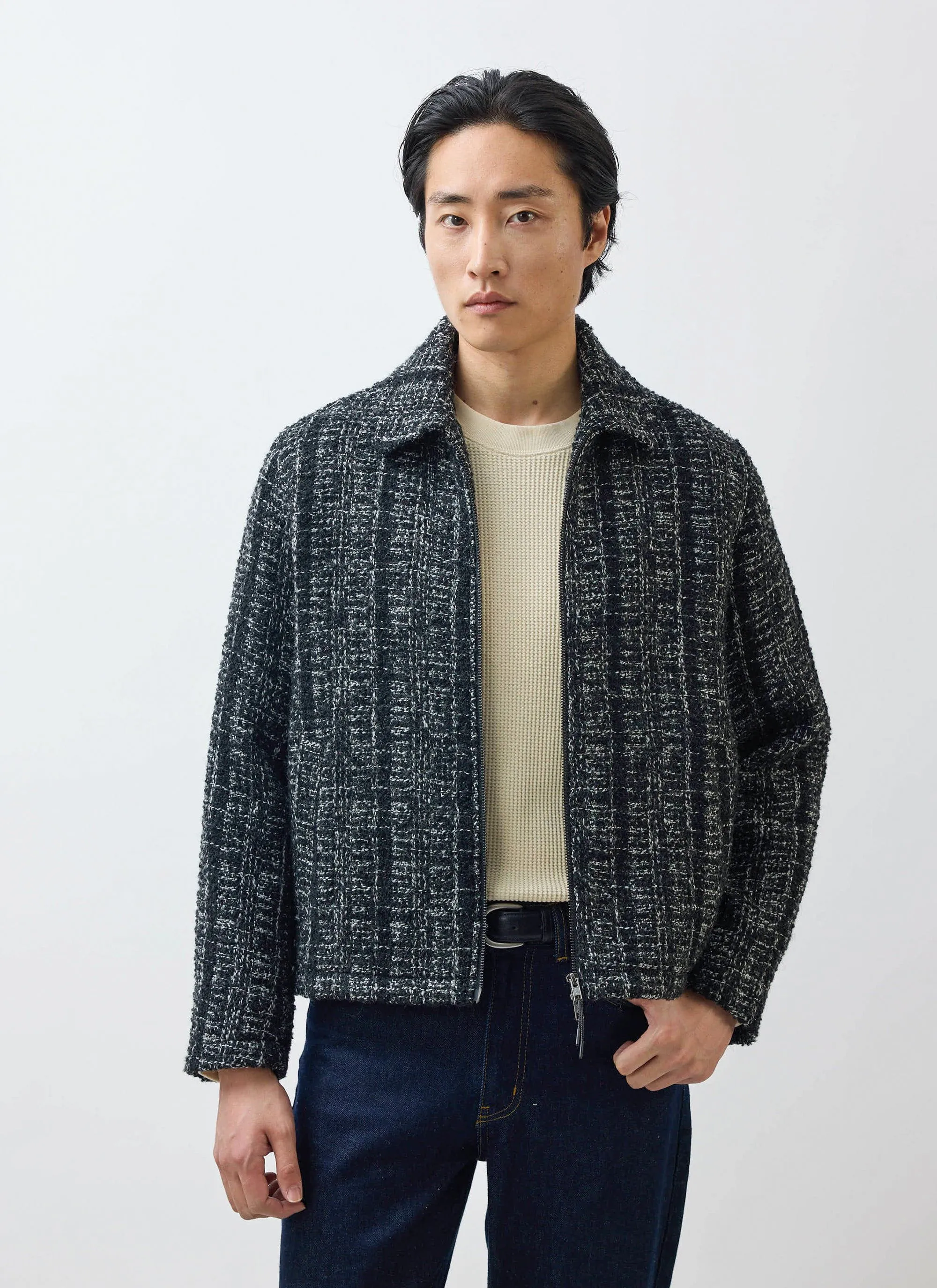 Ingegno Zip Wool Boxy Jacket | Black sold by Percival product image thumbnail 3