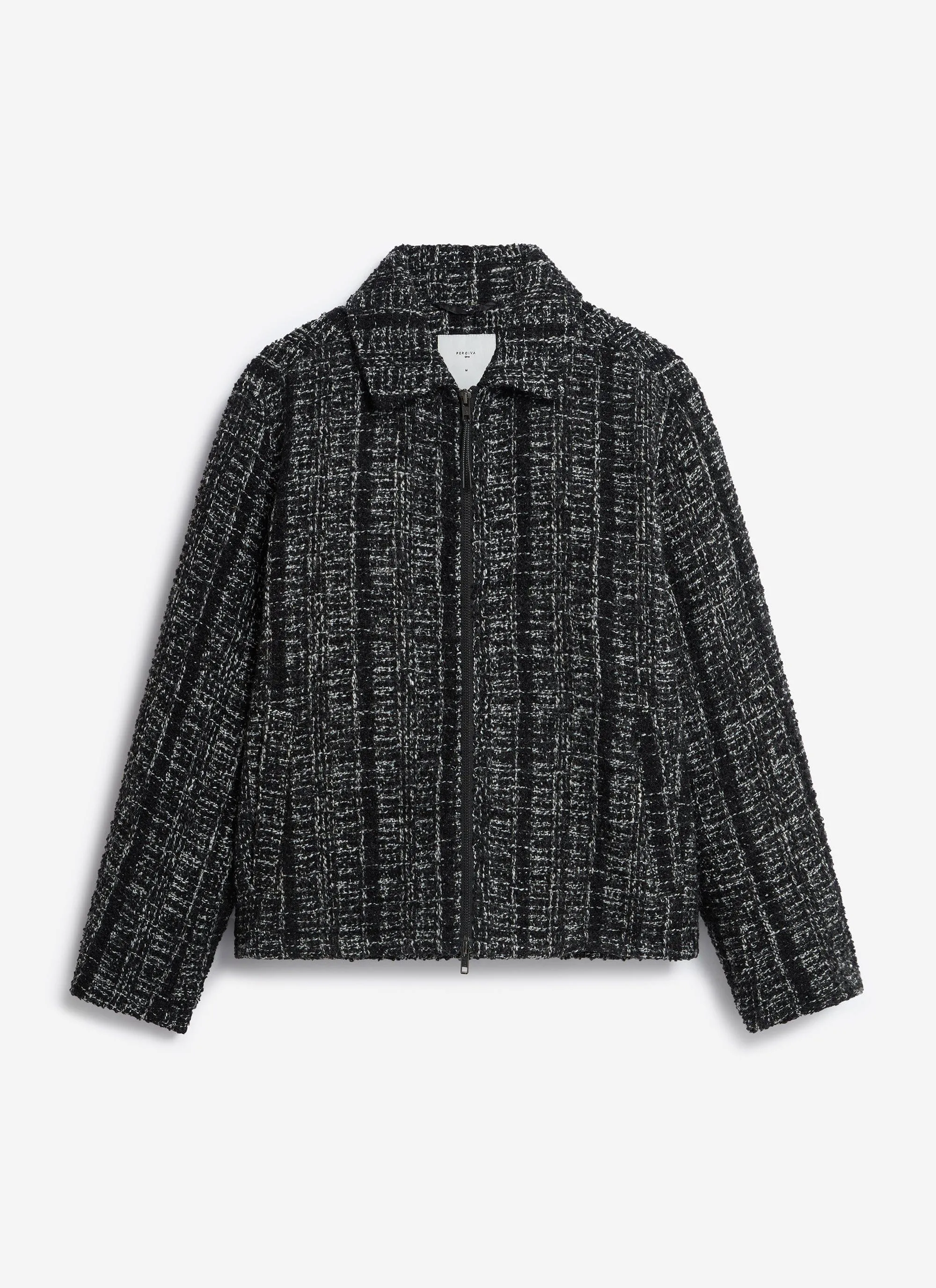 Ingegno Zip Wool Boxy Jacket | Black sold by Percival