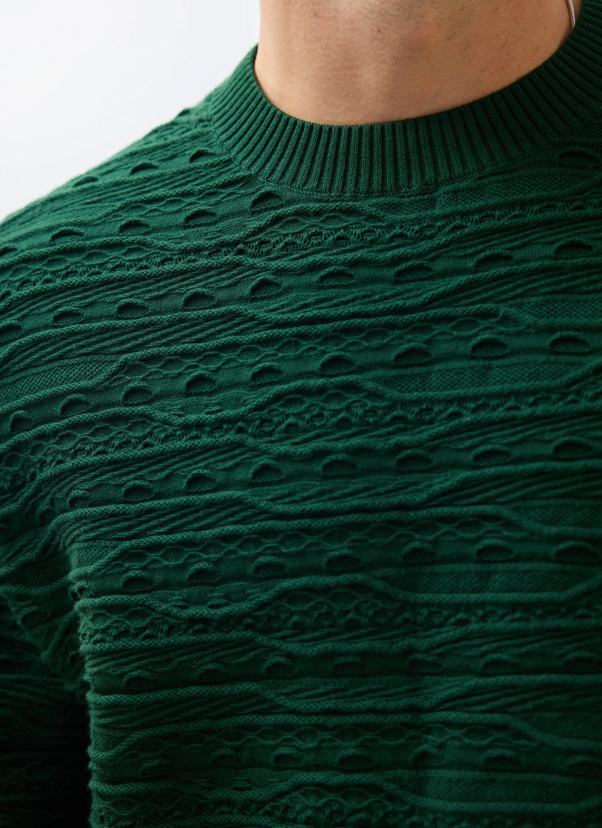 Tales Knitted Crew Neck Jumper | Cotton | Forest sold by Percival product image thumbnail 4