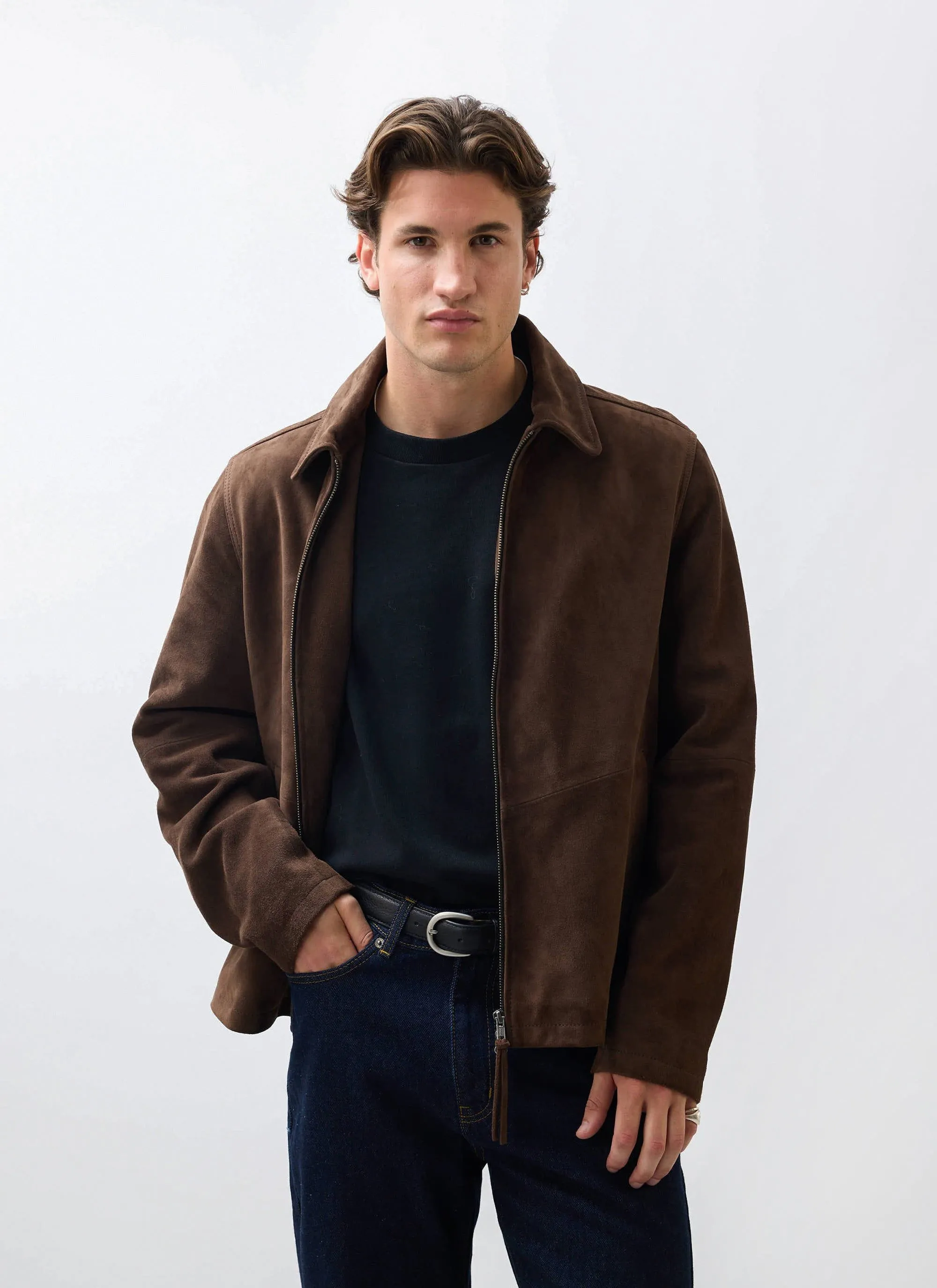 Prologue Soft Suede Jacket | Espresso Brown sold by Percival product image thumbnail 4