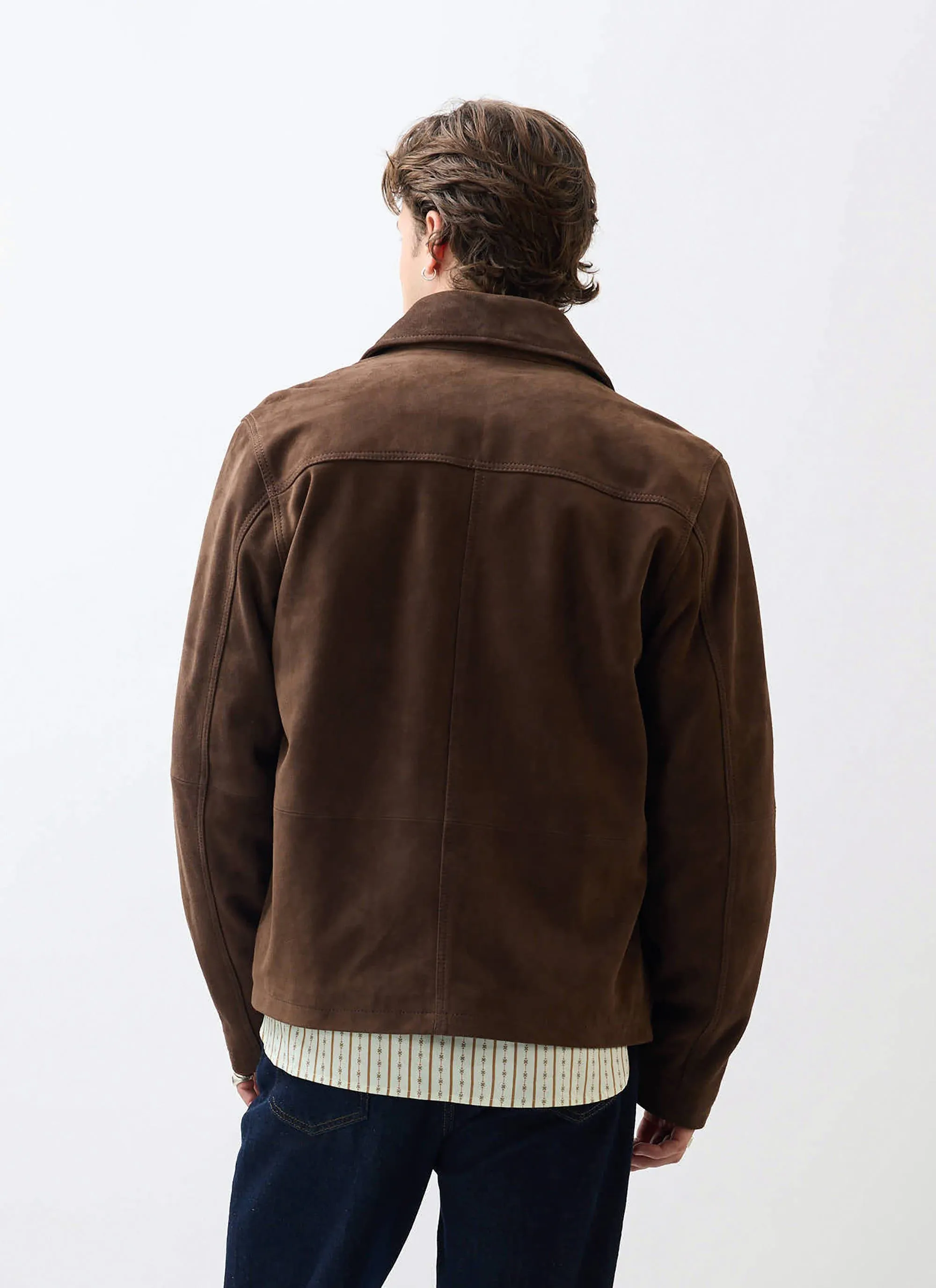 Prologue Soft Suede Jacket | Espresso Brown sold by Percival product image thumbnail 5