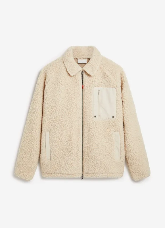 Men's Wool Fleece Jacket | Cream sold by Percival