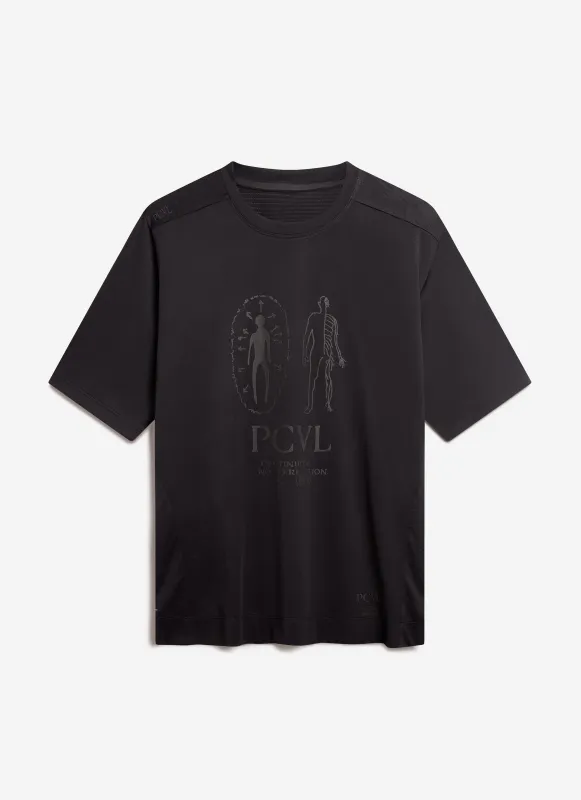 PCVL Printed Performance T Shirt | Black sold by Percival