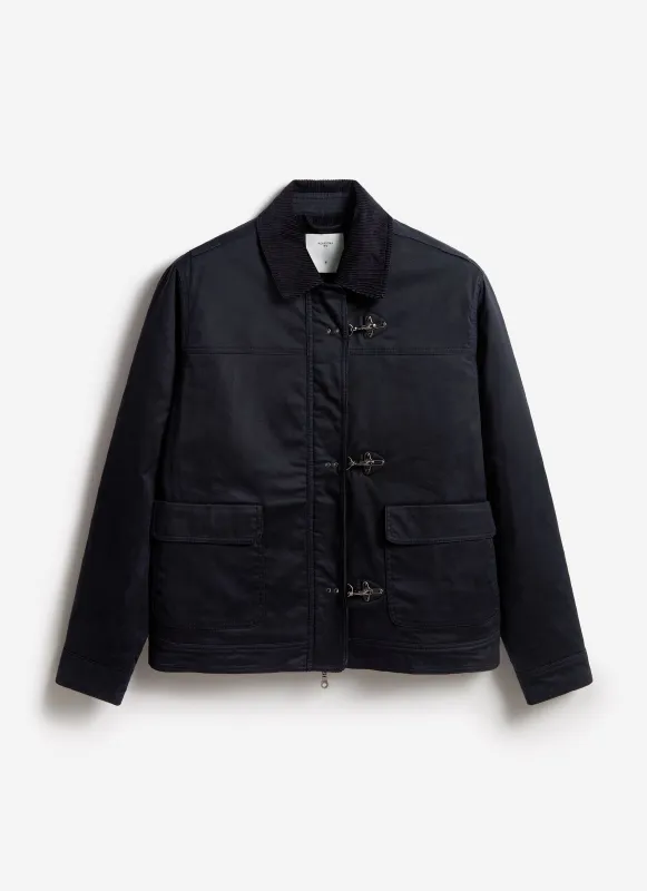 Fontane Wax Jacket | Navy sold by Percival