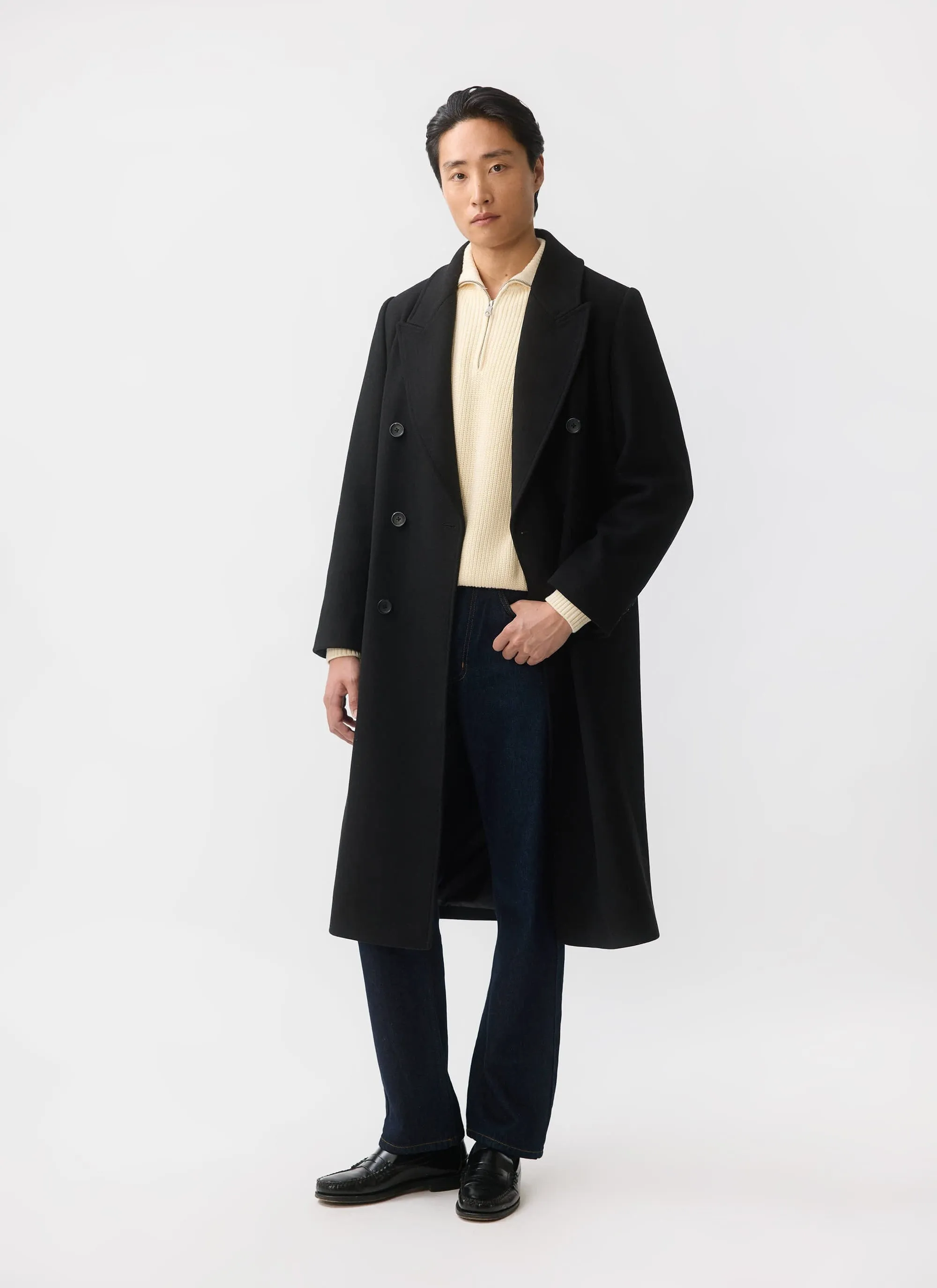 Double Breasted Overcoat | Wool | Black sold by Percival product image thumbnail 5