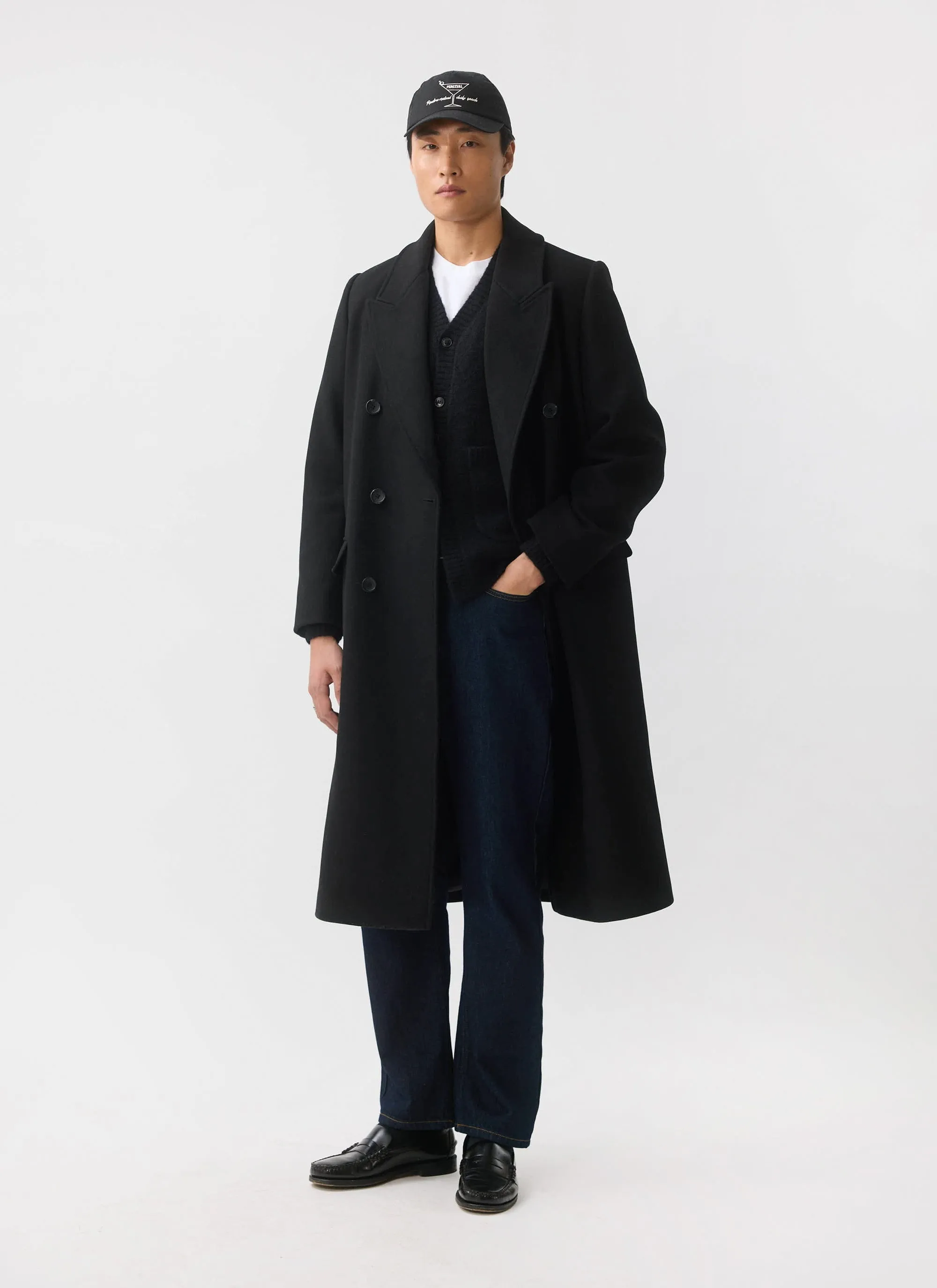 Double Breasted Overcoat | Wool | Black sold by Percival product image thumbnail 2