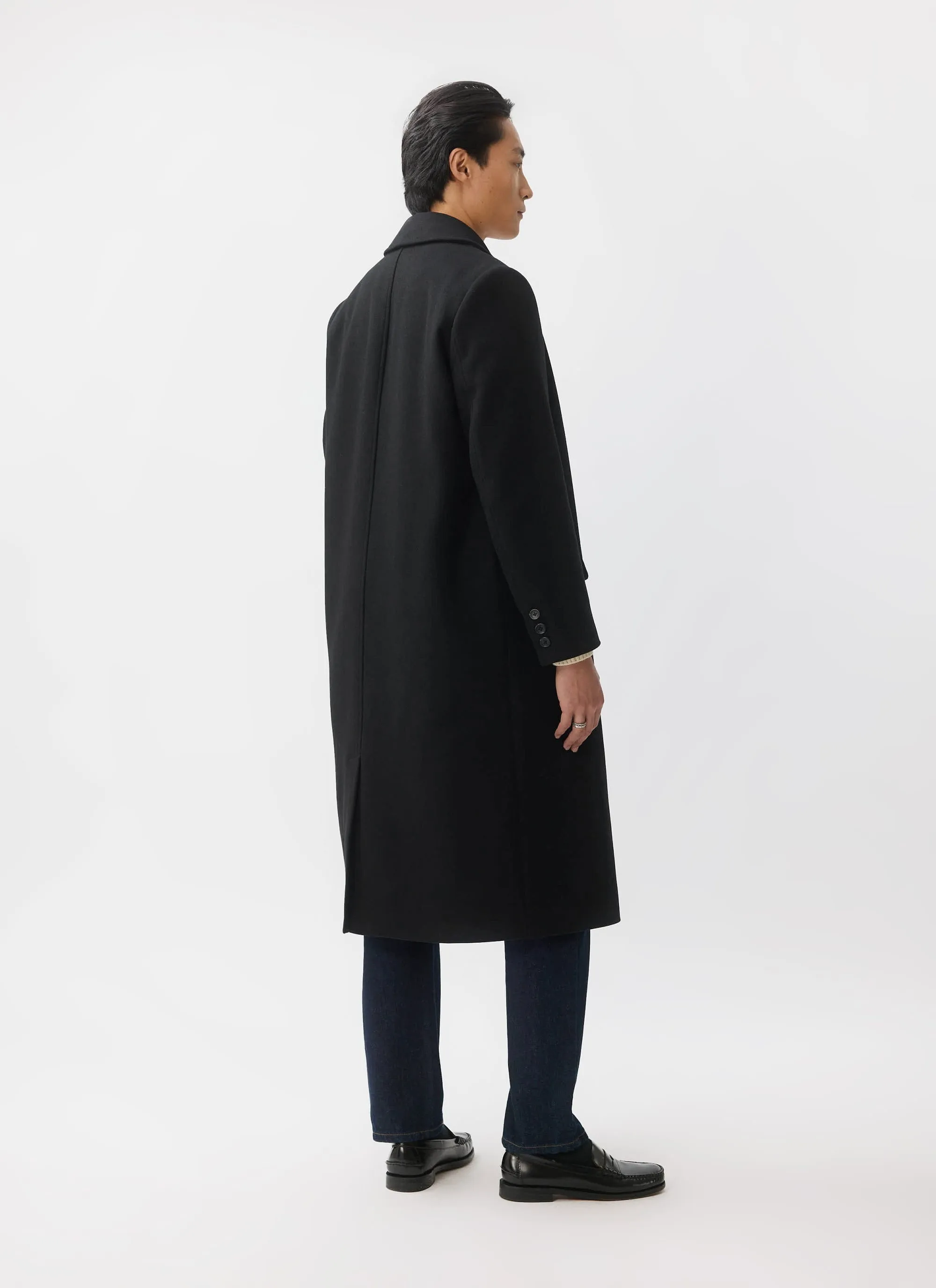 Double Breasted Overcoat | Wool | Black sold by Percival product image thumbnail 3