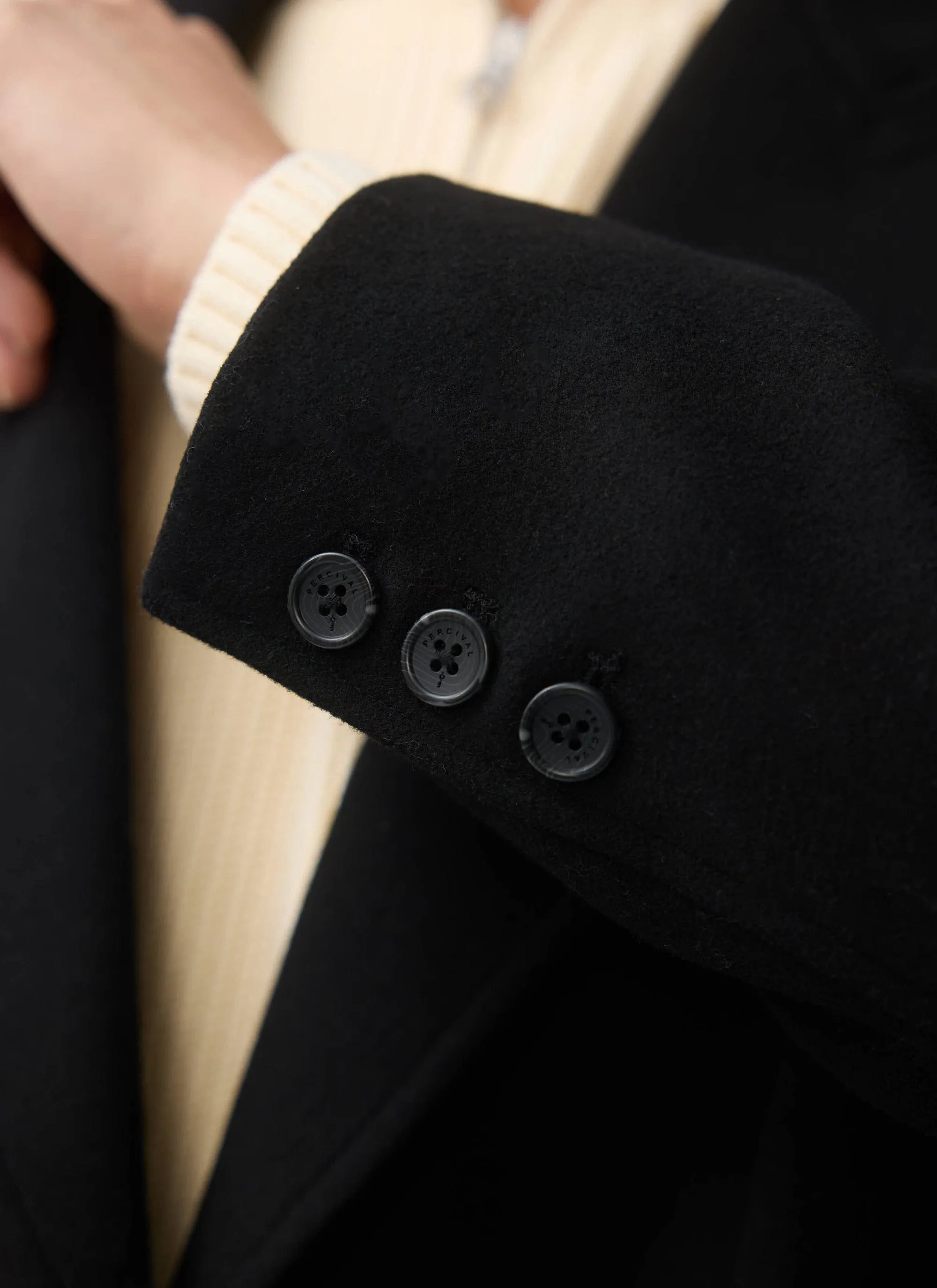 Double Breasted Overcoat | Wool | Black sold by Percival product image thumbnail 4