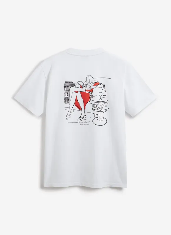 Greatest Bookshop T Shirt | Embroidered Organic Cotton | White sold by Percival