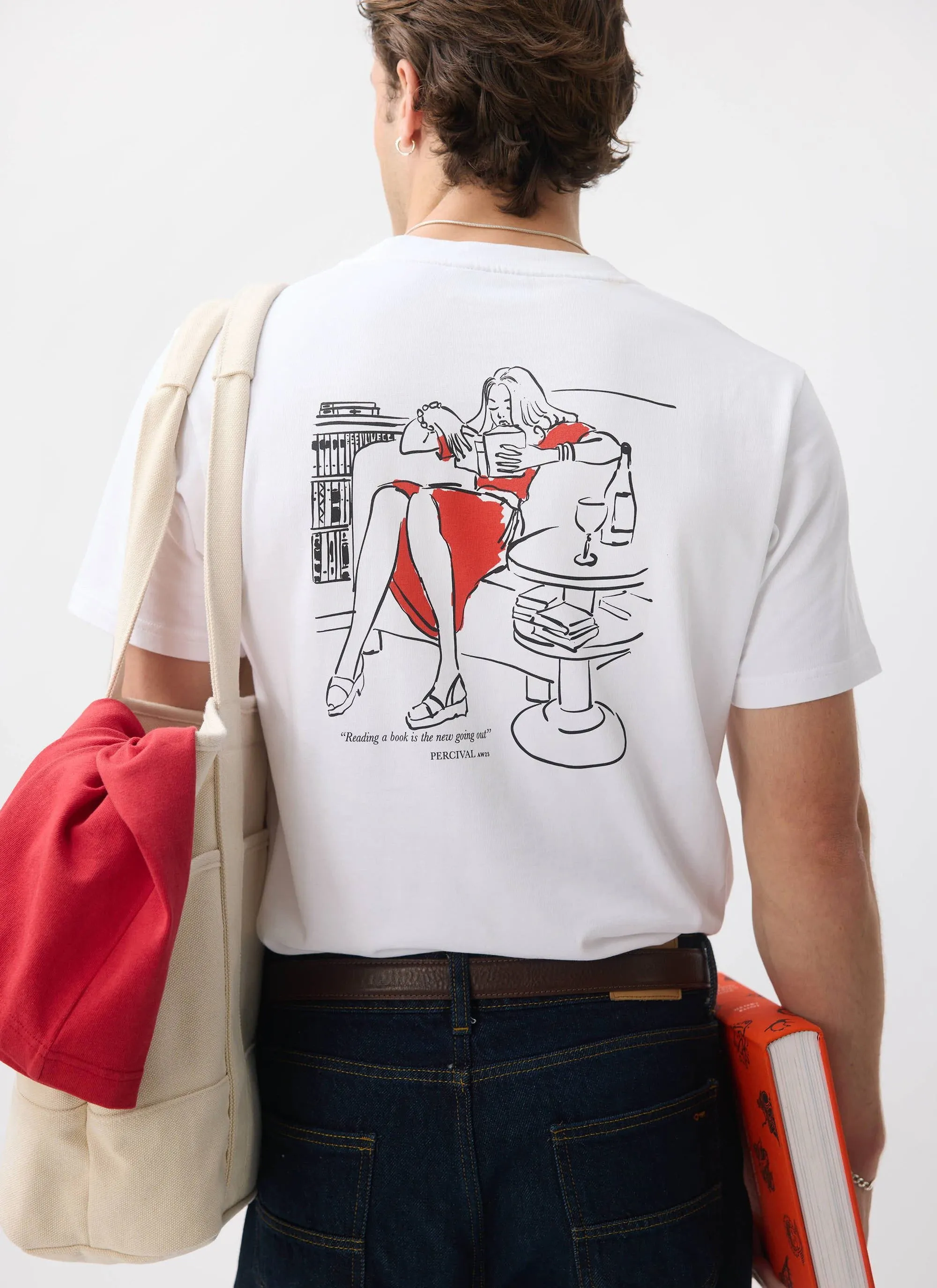 Greatest Bookshop T Shirt | Embroidered Organic Cotton | White sold by Percival product image thumbnail 5