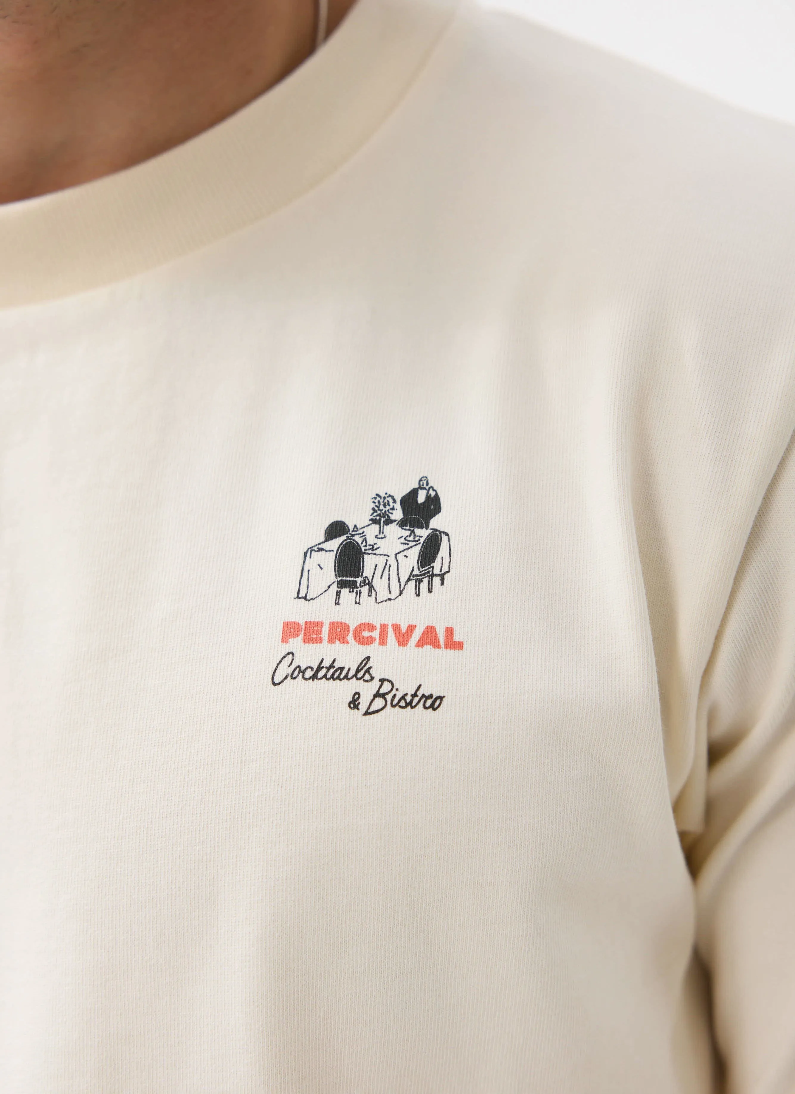 Bistro T Shirt | Organic Cotton | Ecru sold by Percival product image thumbnail 3