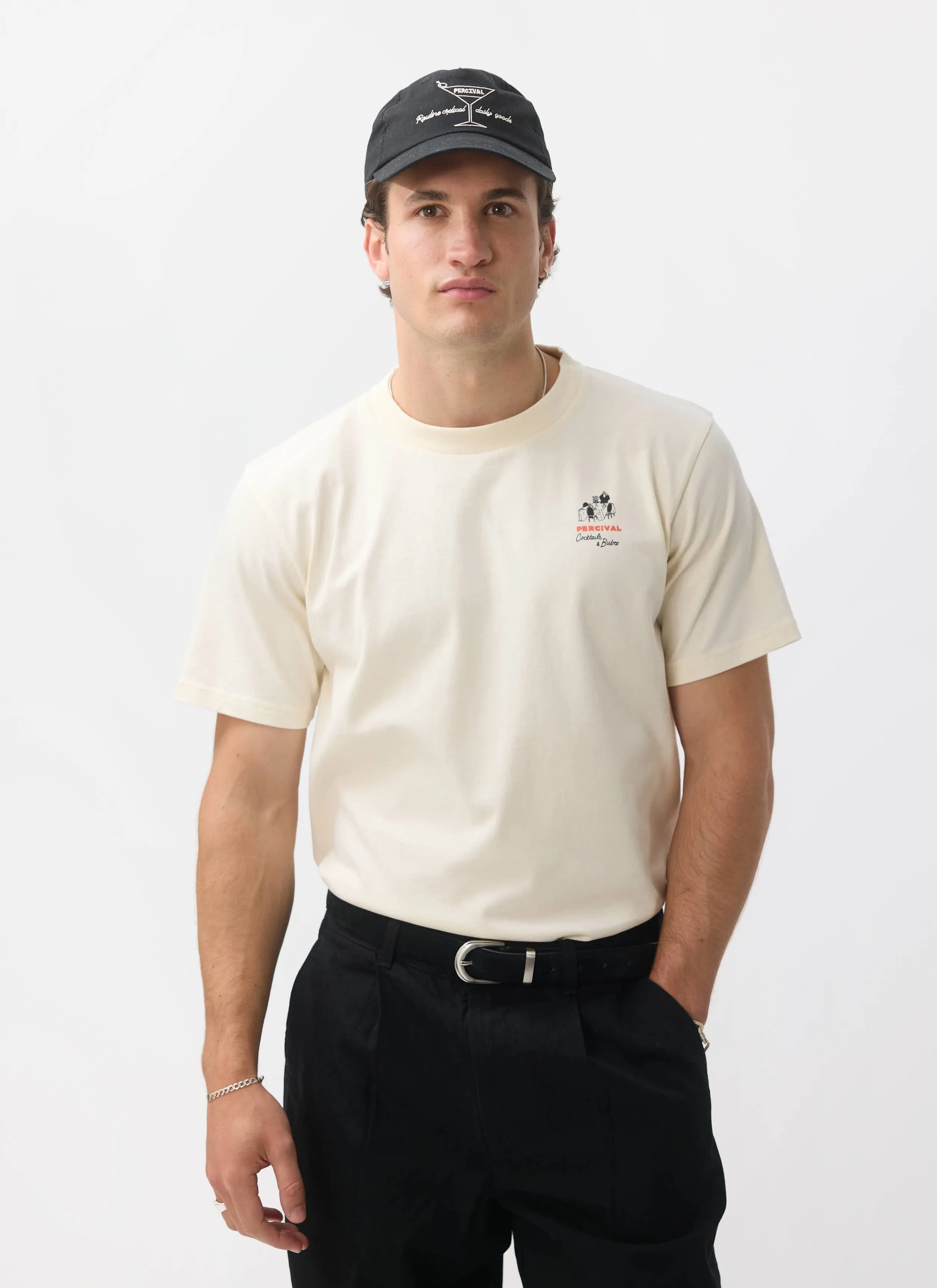 Bistro T Shirt | Organic Cotton | Ecru sold by Percival product image thumbnail 4