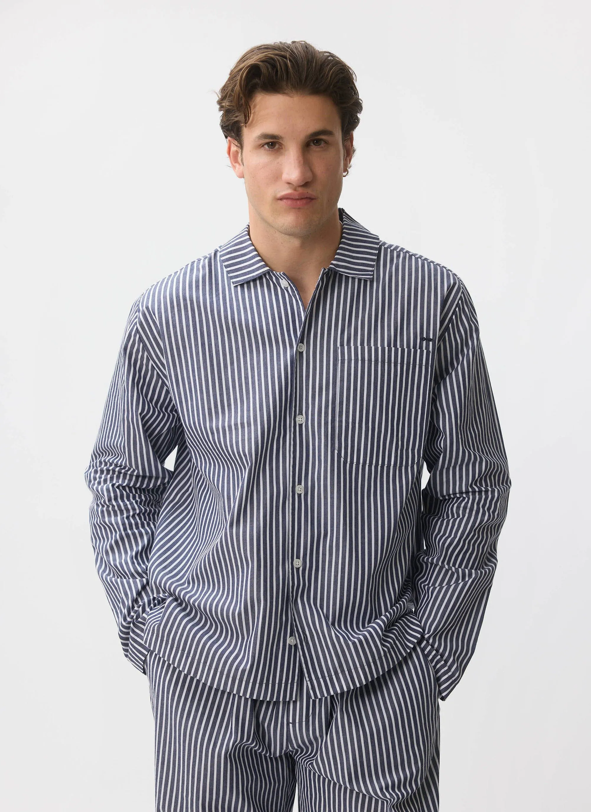 Pyjama Top | Cotton | Blue sold by Percival