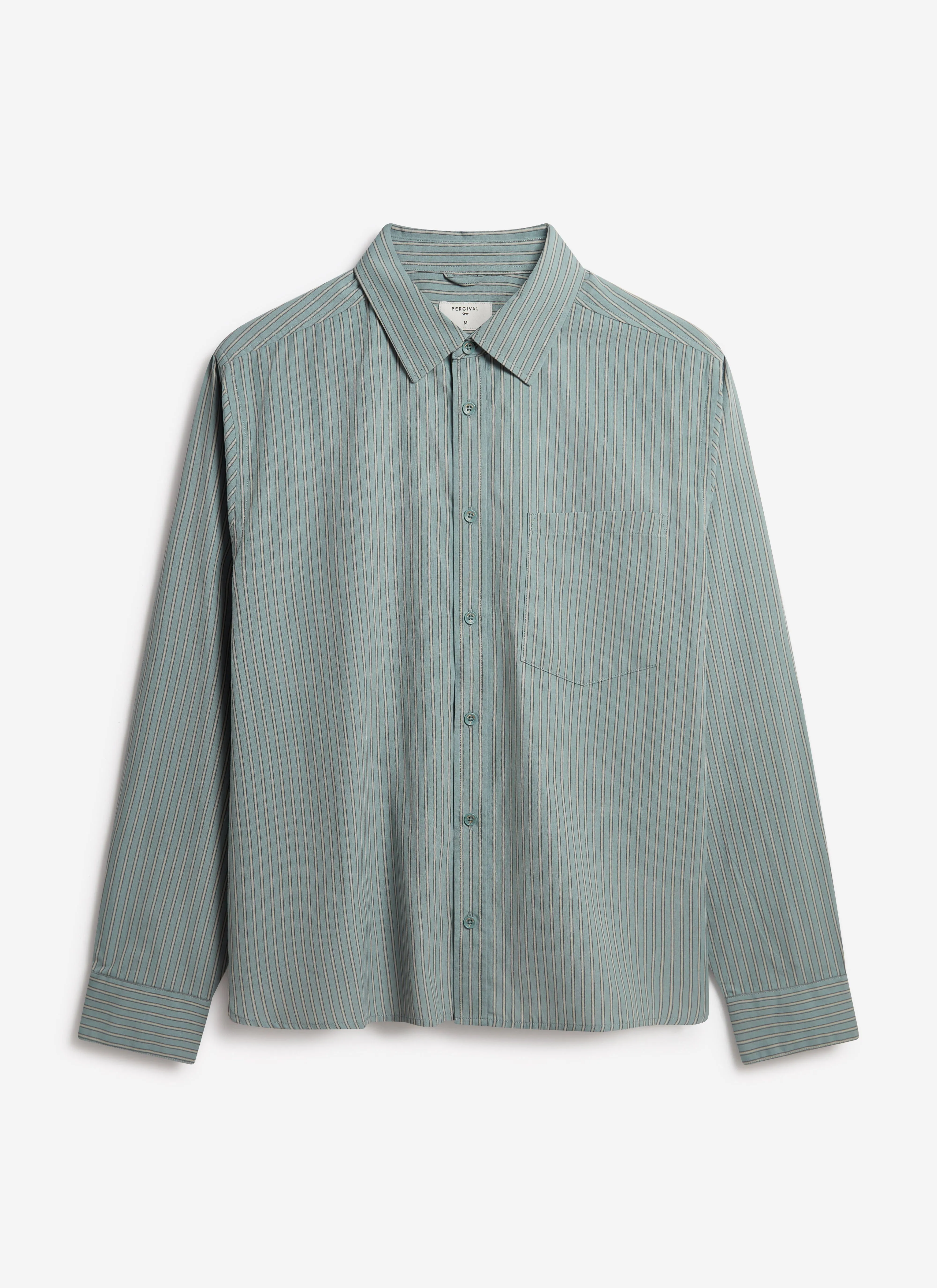 Clancy Striped Long Sleeve Shirt | Cotton | Blue sold by Percival