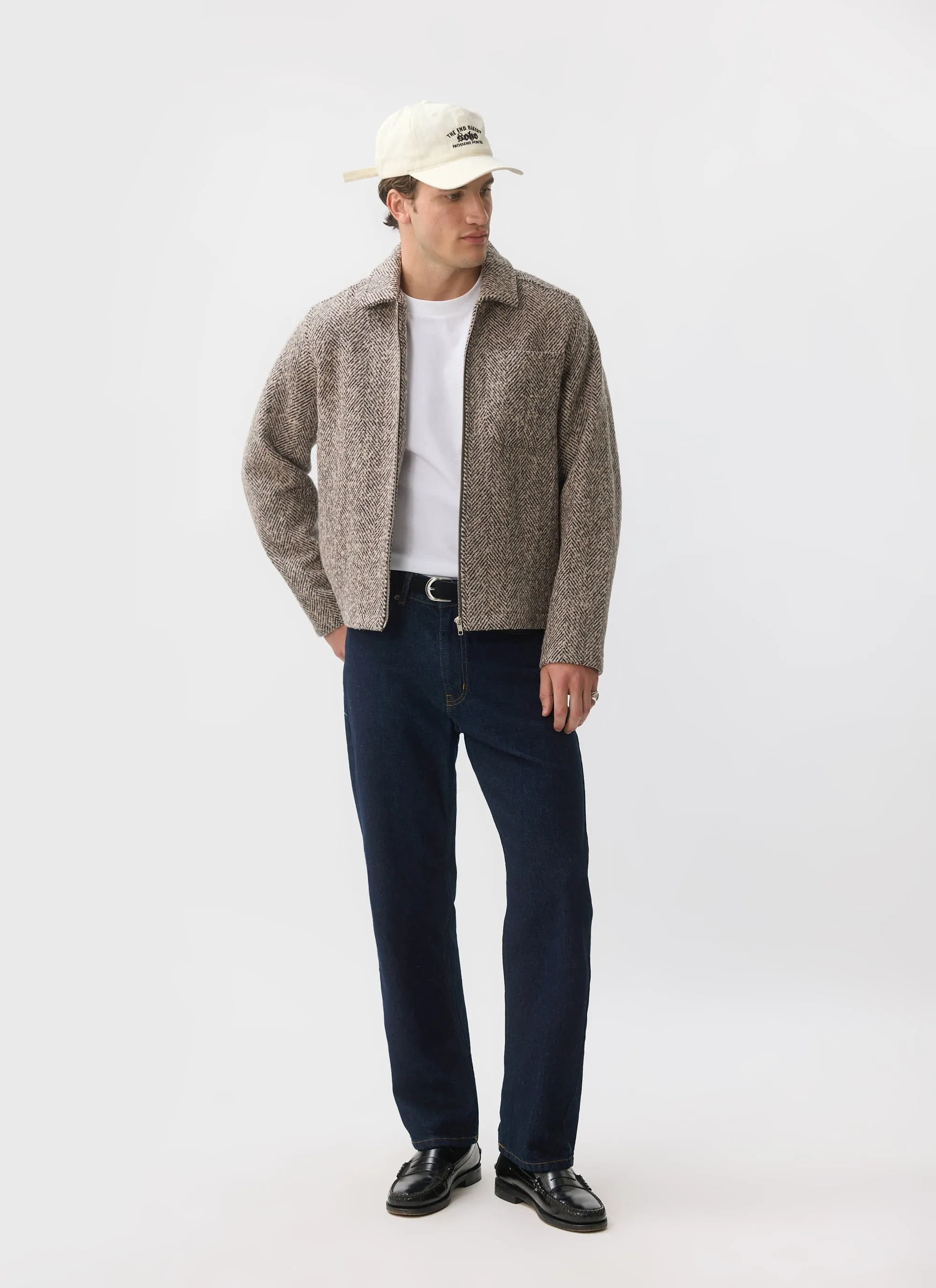 Herringbone Zip Jacket | Wool | Cream sold by Percival product image thumbnail 3