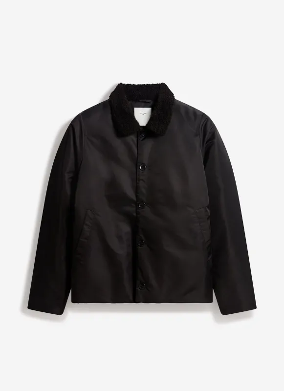 Doppio Bomber Jacket | Nylon | Black sold by Percival