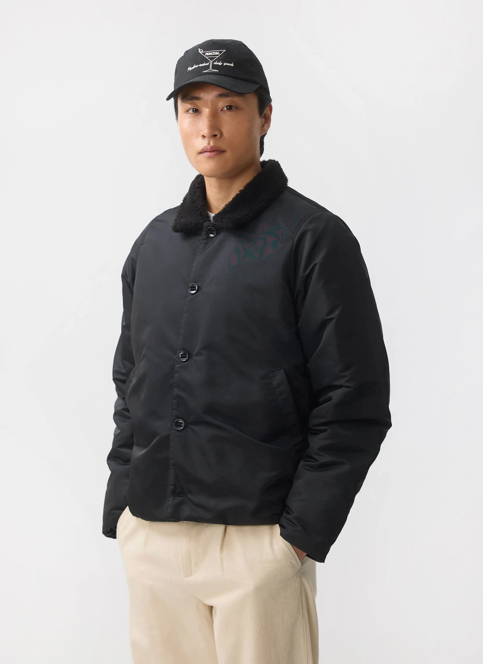 Doppio Bomber Jacket | Nylon | Black sold by Percival product image thumbnail 3