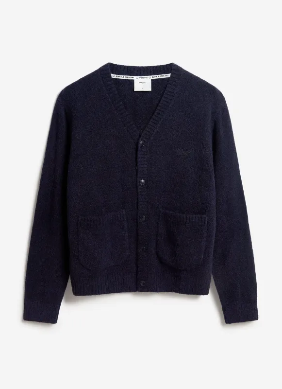 White Glove Cardigan | Mohair | Navy sold by Percival