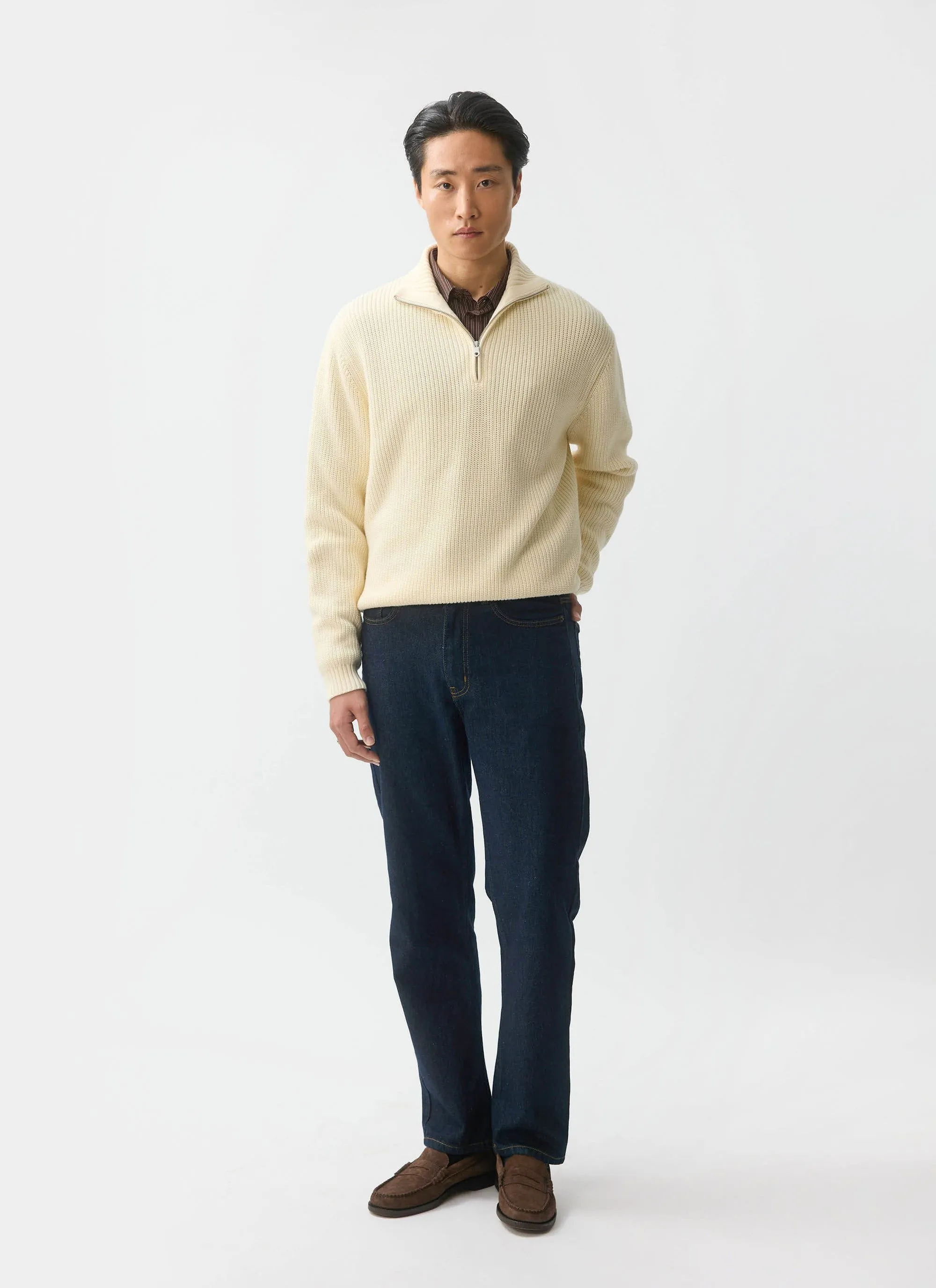 Meyer Quarter Zip Fisherman | Cotton | Cream sold by Percival product image thumbnail 3