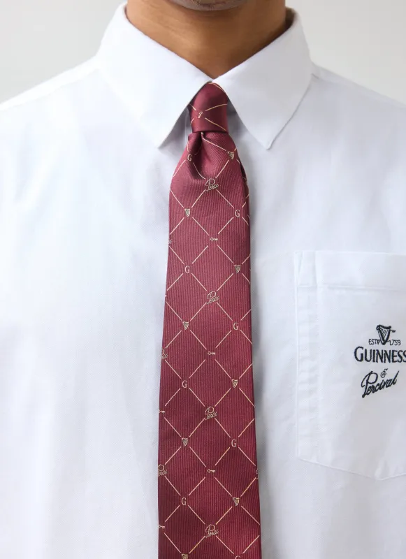 Cross Stitch Silk Tie | Guinness x Percival | Red made by Percival