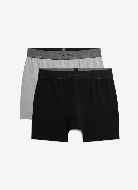 2 Pack Stretch Trunks | Cotton | Grey/Black made by Percival