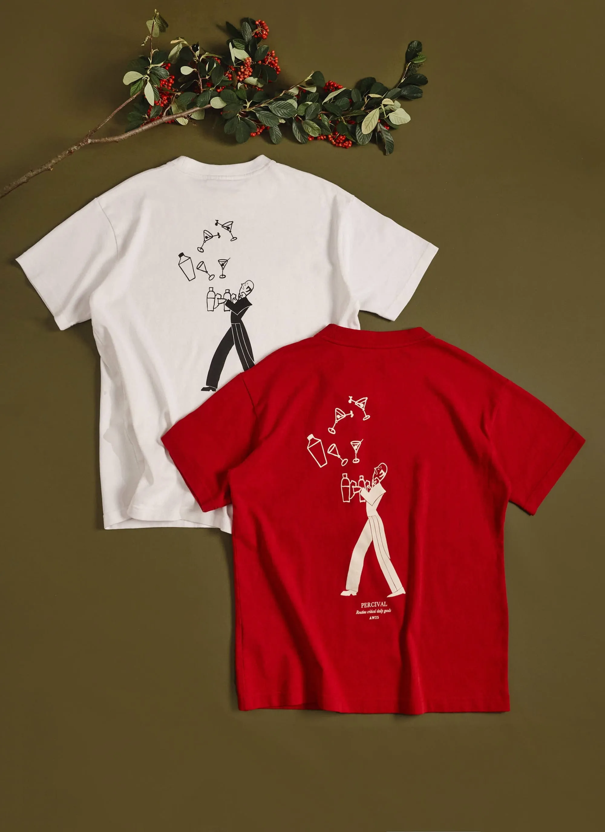 Martini Oversized T Shirt | Embroidered Organic Cotton | Red sold by Percival product image thumbnail 3